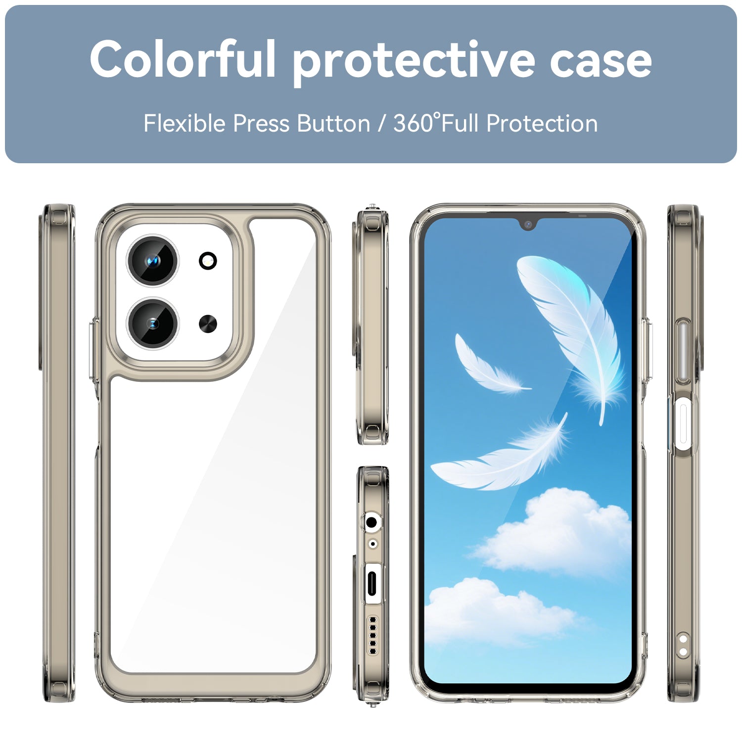 Xiaomi 15C 4G Soft TPU Bumper Shockproof Cover Case [Clear Grey]