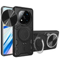 Xiaomi Redmi Note 14 Pro Plus 5G Ring Kickstand Case w/ Camera Cover [Black] - Black