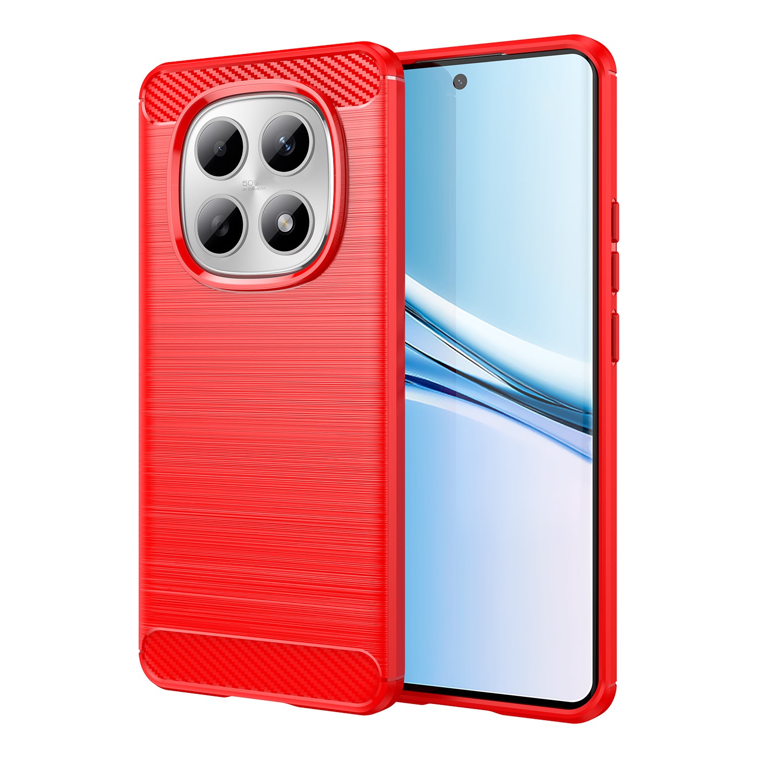Redmi Note 15 4G / 5G Carbon Fibre TPU Case Slim Shockproof Cover Red