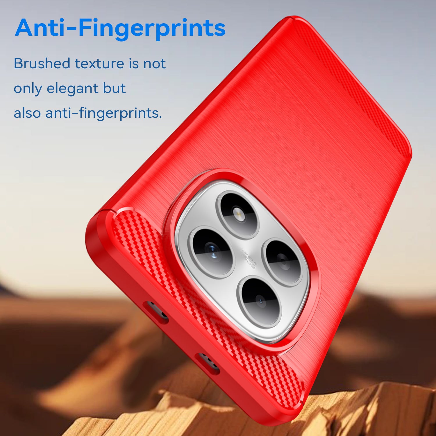 Redmi Note 15 4G / 5G Carbon Fibre TPU Case Slim Shockproof Cover Red