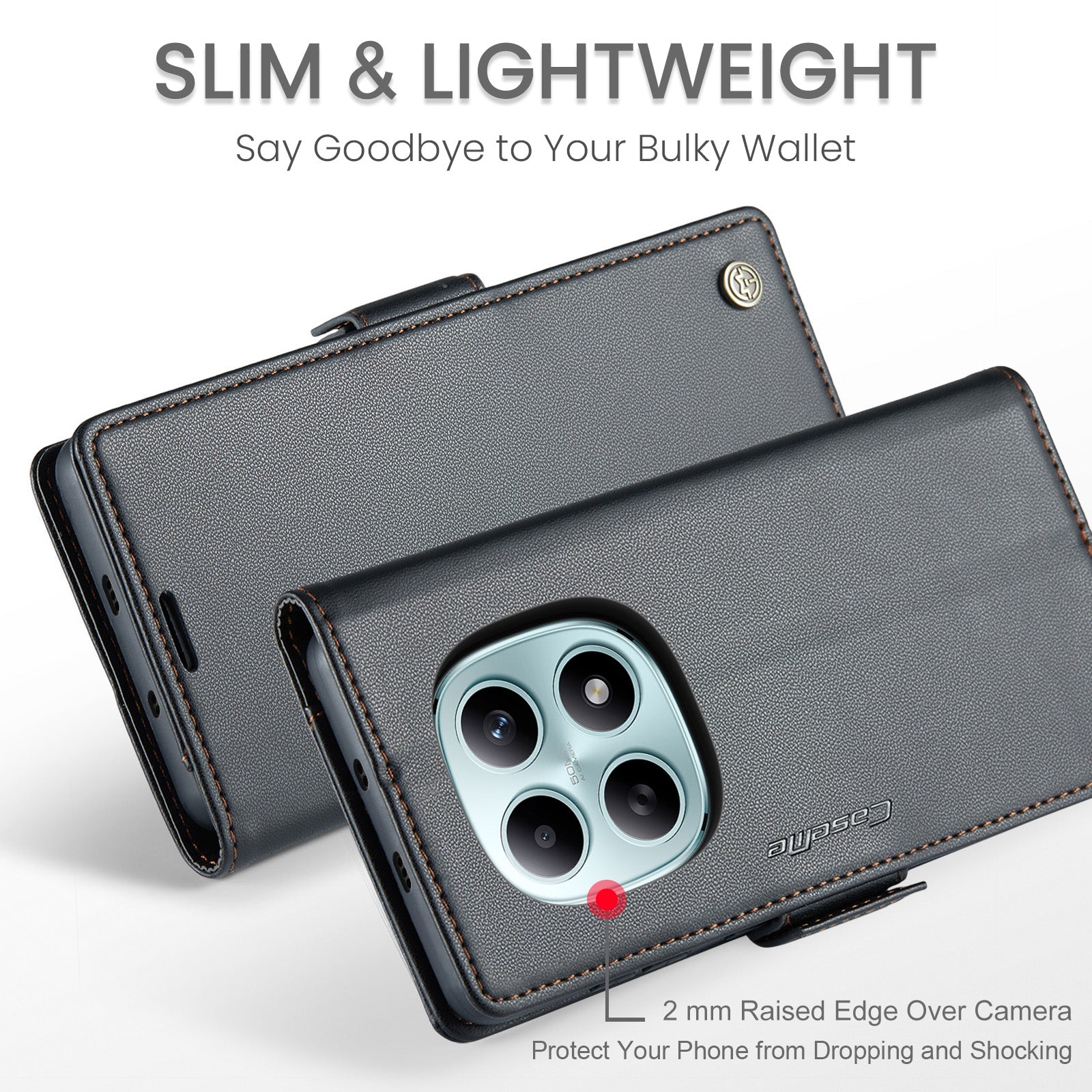 Xiaomi Redmi Note 15 4G / 5G CaseMe Retro Wallet Case [Black]
