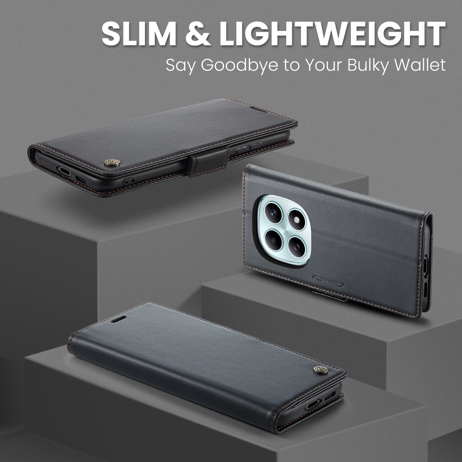 Xiaomi Redmi Note 15 4G / 5G CaseMe Retro Wallet Case [Black]