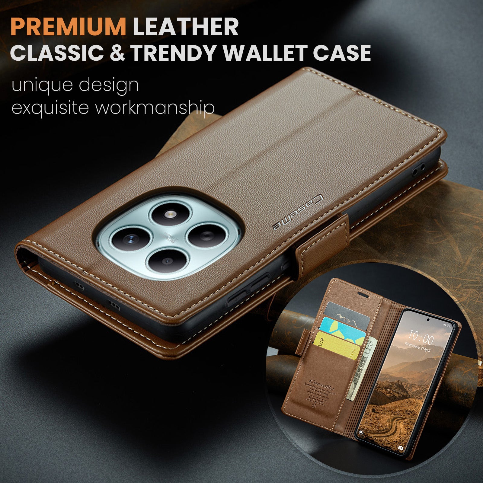 Xiaomi Redmi Note 15 4G / 5G CaseMe Retro Wallet Case [Brown]