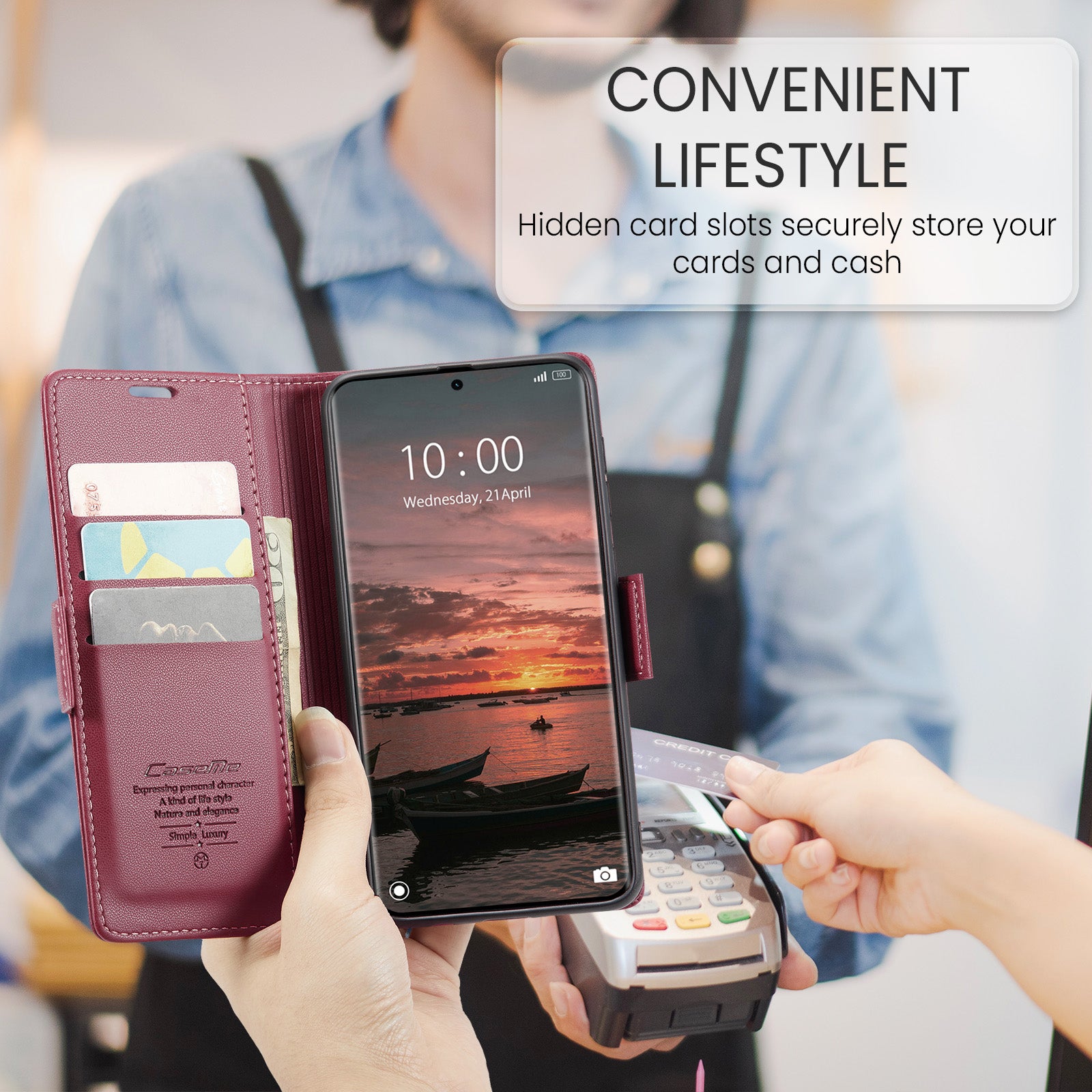 Xiaomi Redmi Note 15 4G / 5G CaseMe Retro Wallet Case [Maroon]