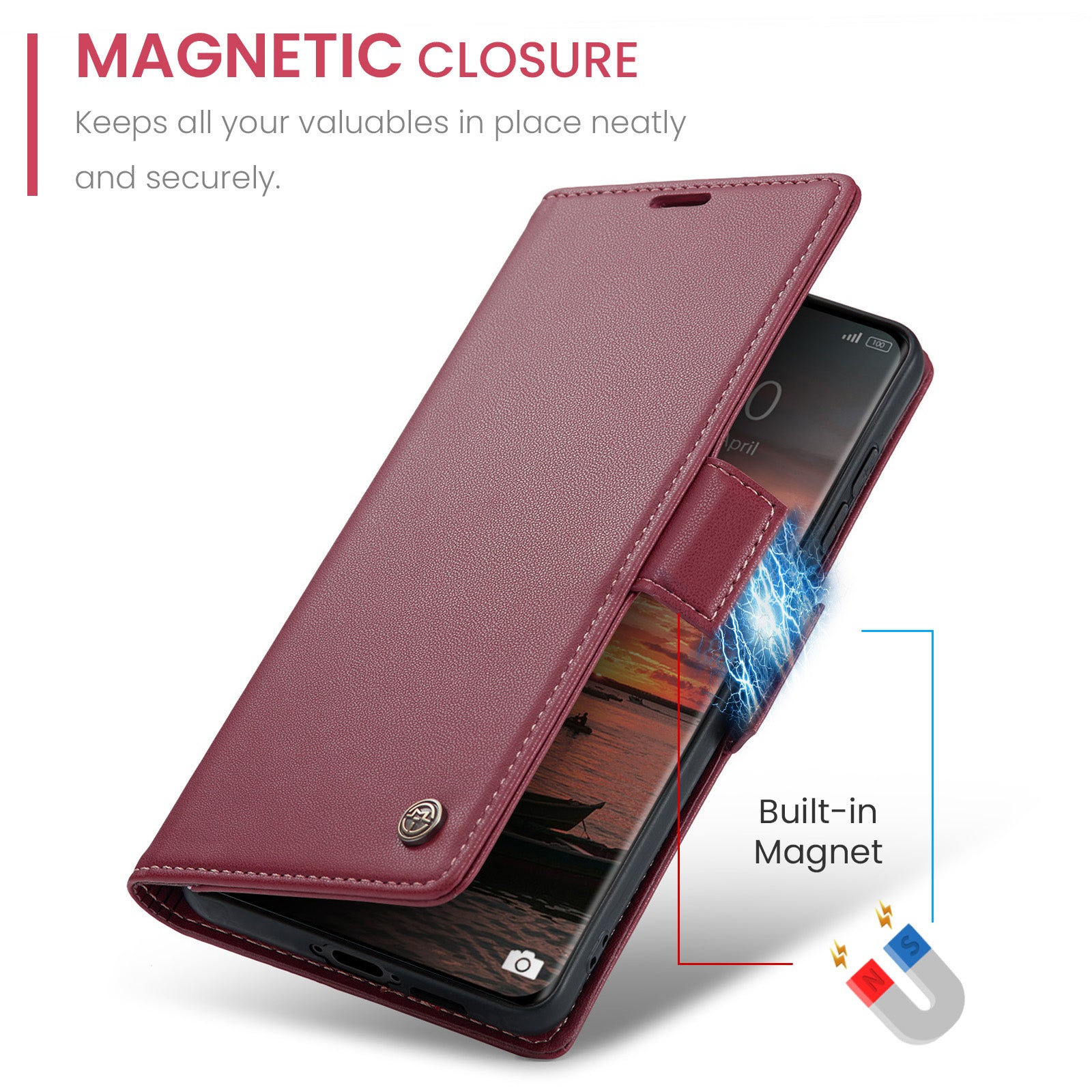 Xiaomi Redmi Note 15 4G / 5G CaseMe Retro Wallet Case [Maroon]