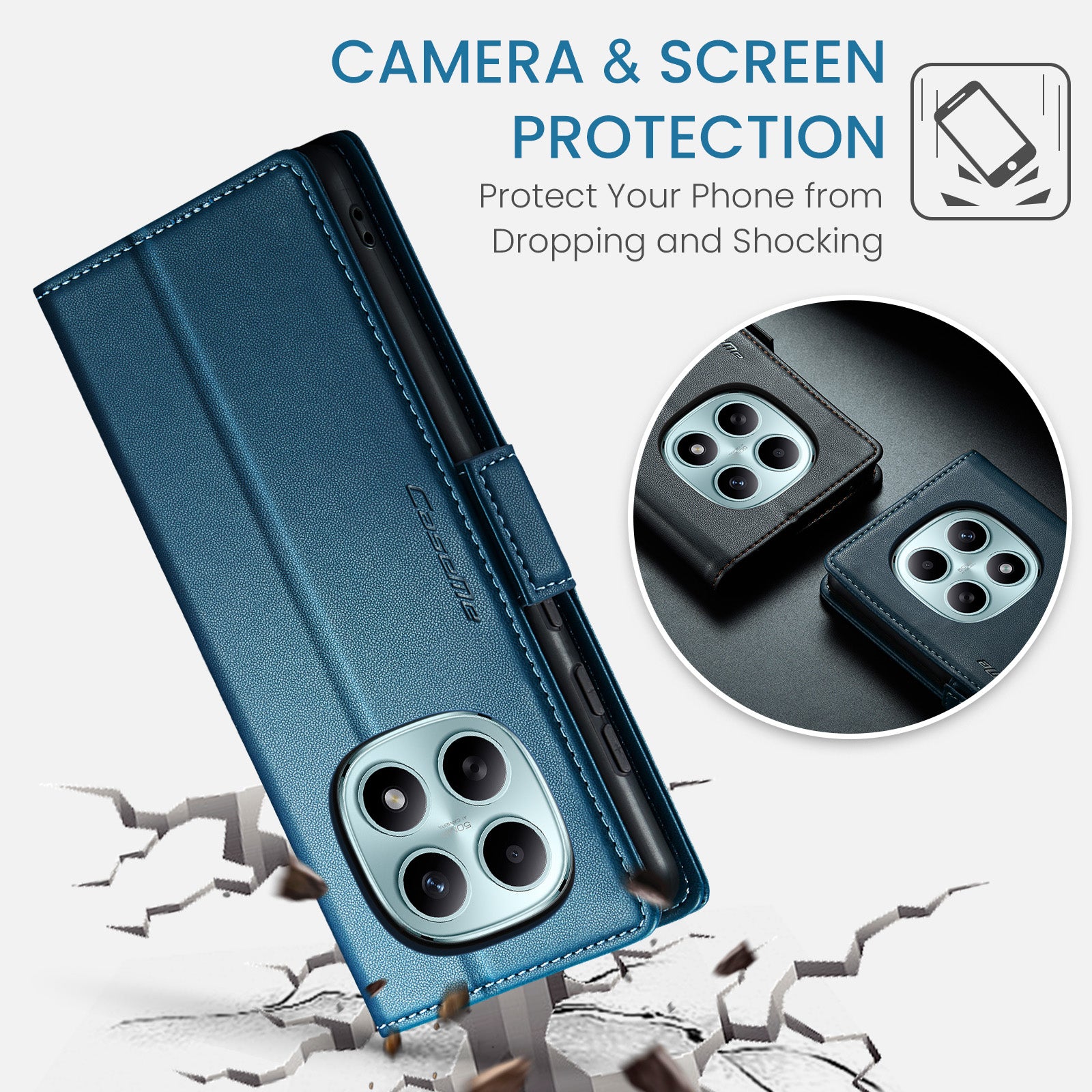 Xiaomi Redmi Note 15 4G / 5G CaseMe Retro Wallet Case [Navy]