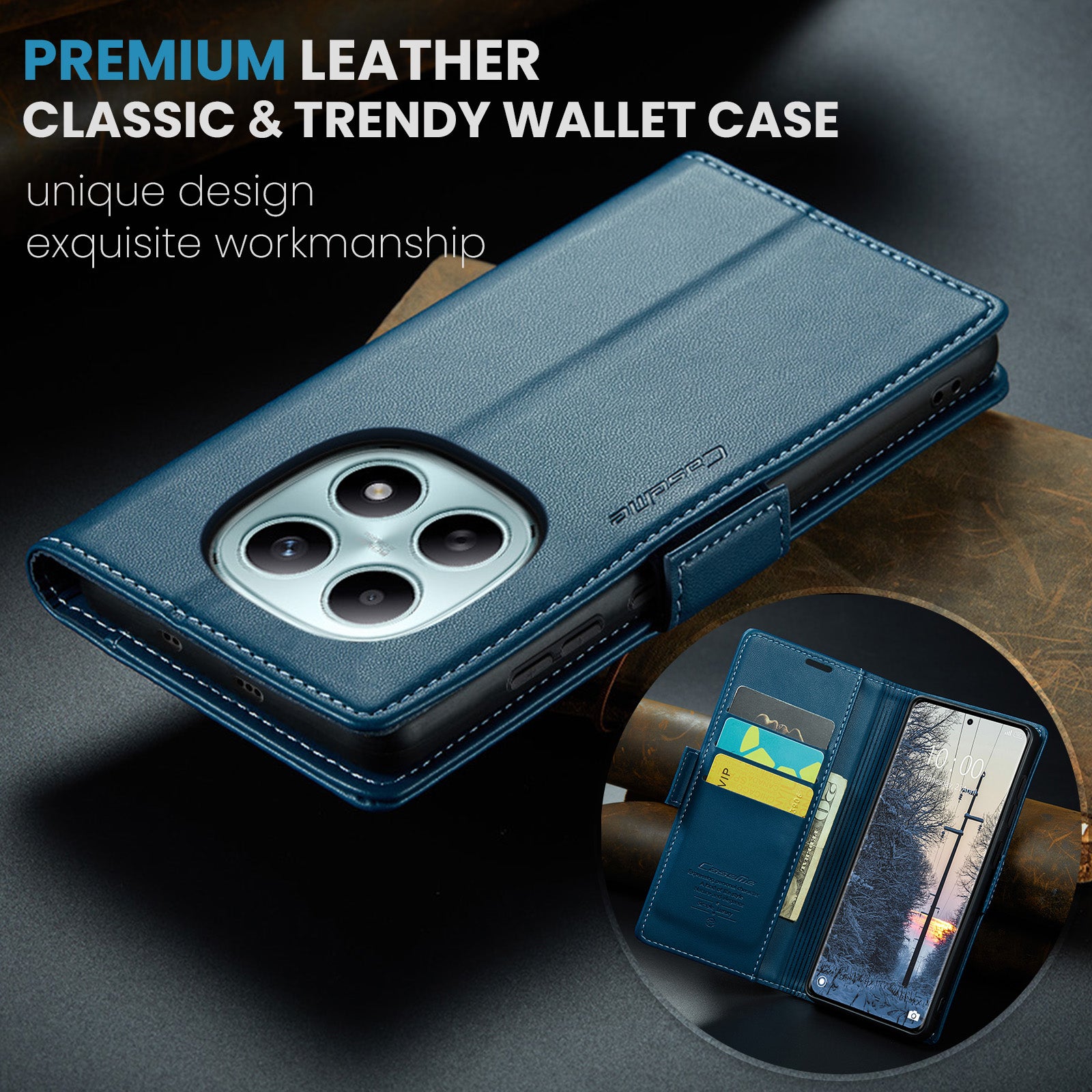 Xiaomi Redmi Note 15 4G / 5G CaseMe Retro Wallet Case [Navy]