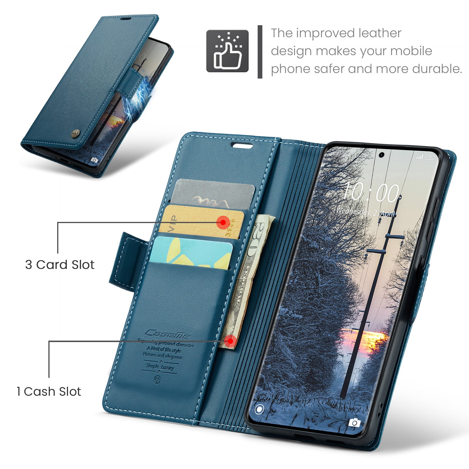 Xiaomi Redmi Note 15 4G / 5G CaseMe Retro Wallet Case [Navy]