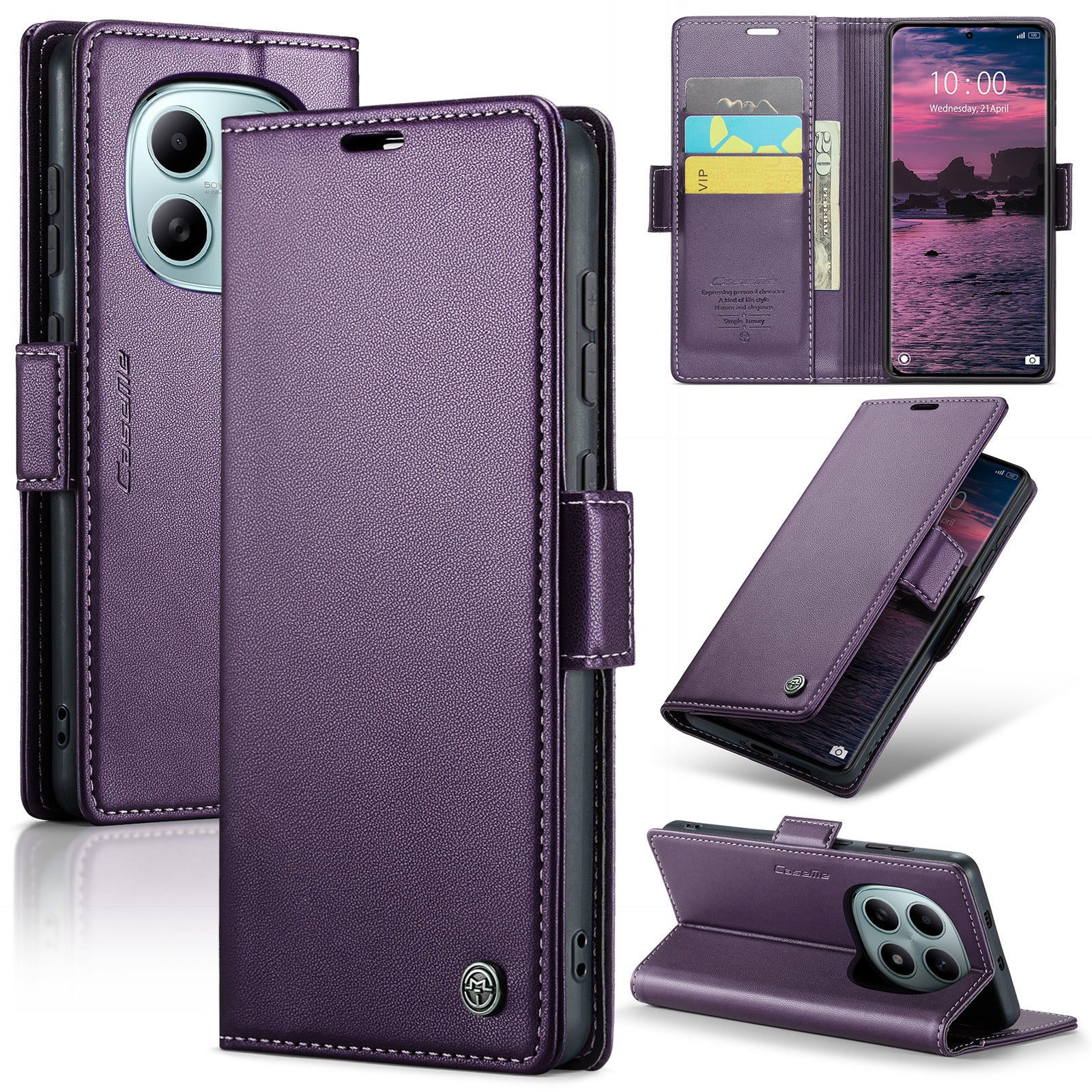 Xiaomi Redmi Note 15 4G / 5G CaseMe Retro Wallet Case [Purple]