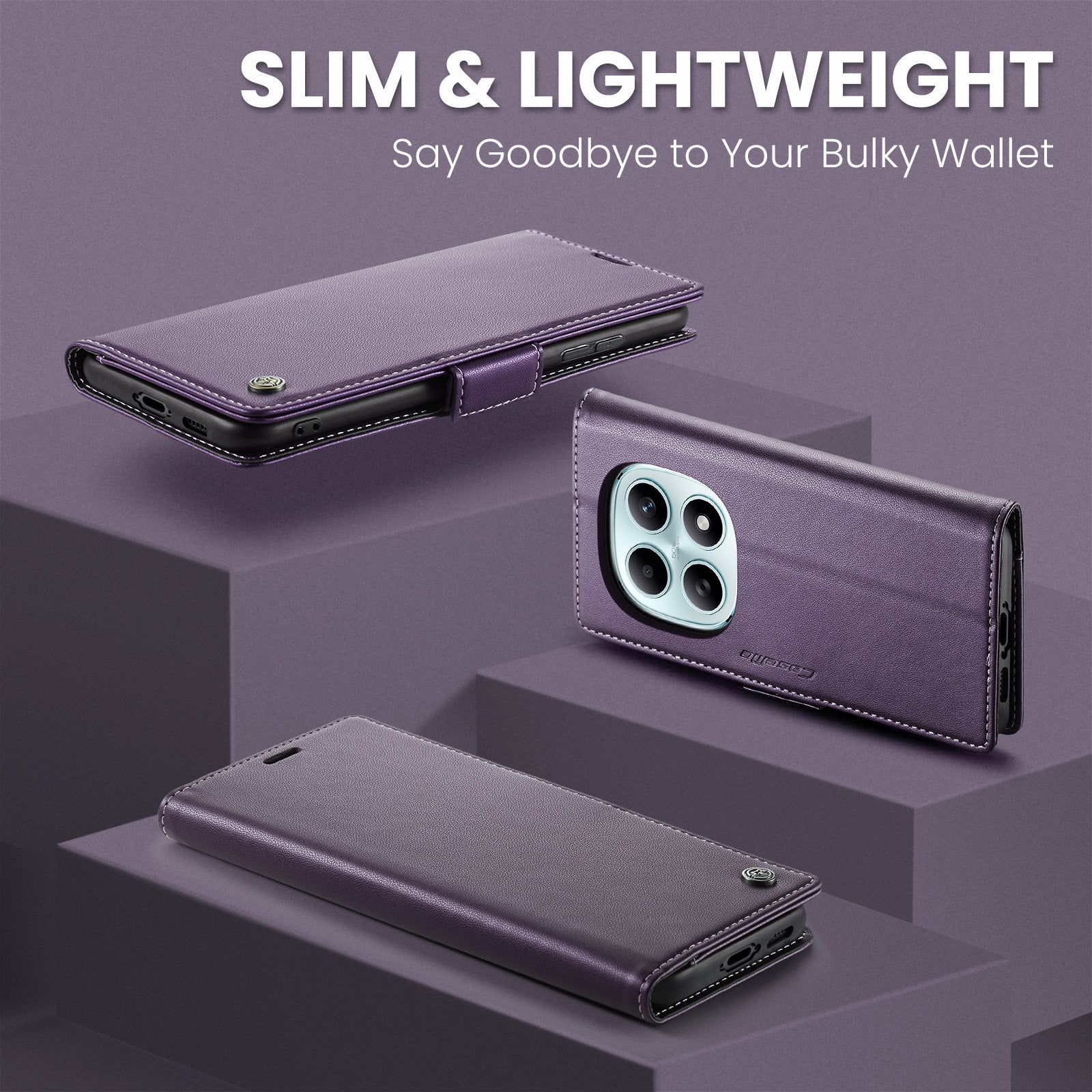 Xiaomi Redmi Note 15 4G / 5G CaseMe Retro Wallet Case [Purple]