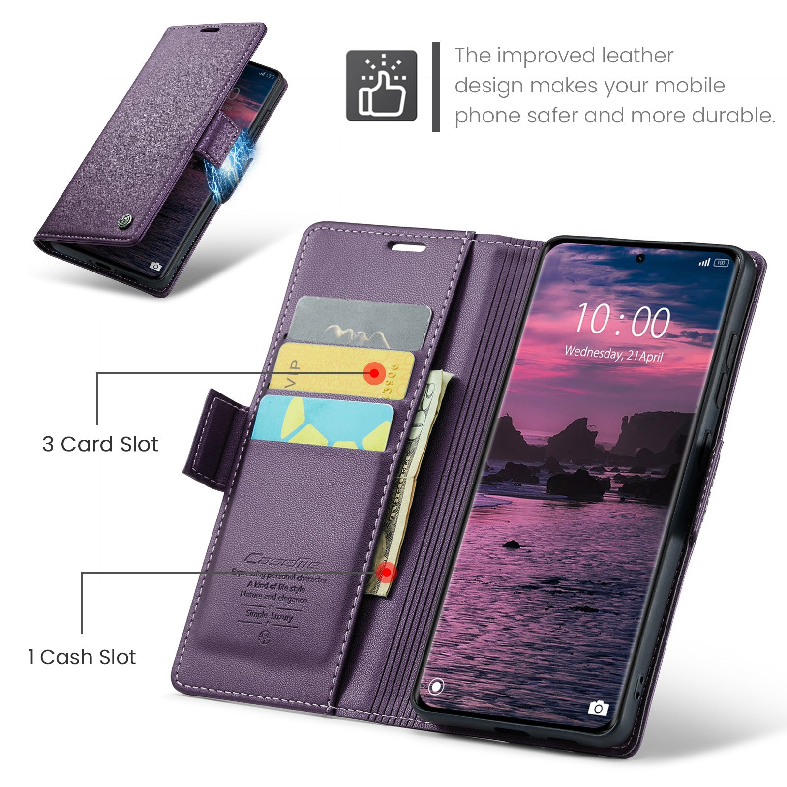 Xiaomi Redmi Note 15 4G / 5G CaseMe Retro Wallet Case [Purple]