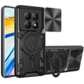 Redmi Note 15 4G / 5G Ring Kickstand Case w/ Camera Cover [Black] - Black