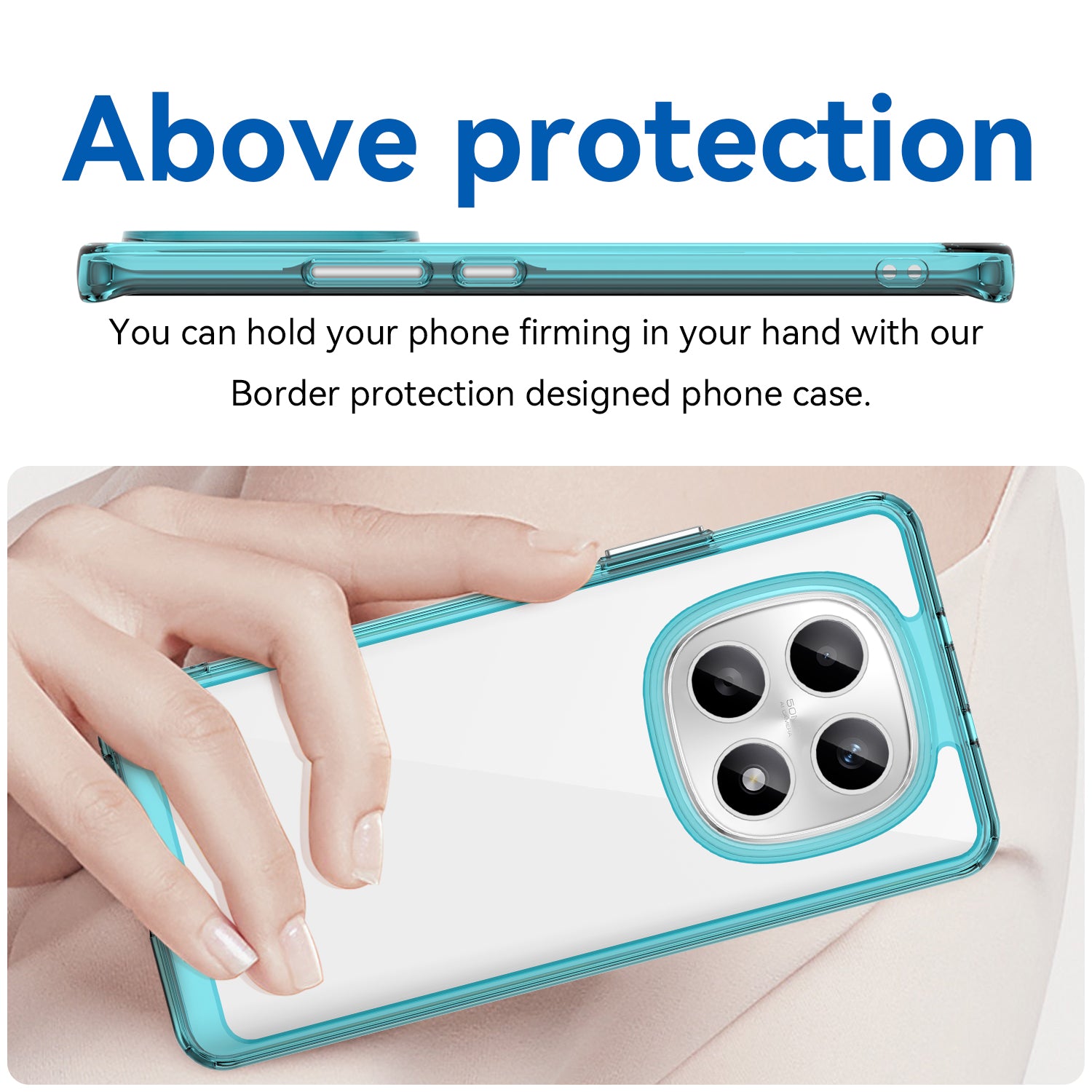 Xiaomi Redmi Note 15 4G / 5G Soft TPU Bumper Shockproof Cover Case [Clear Blue]