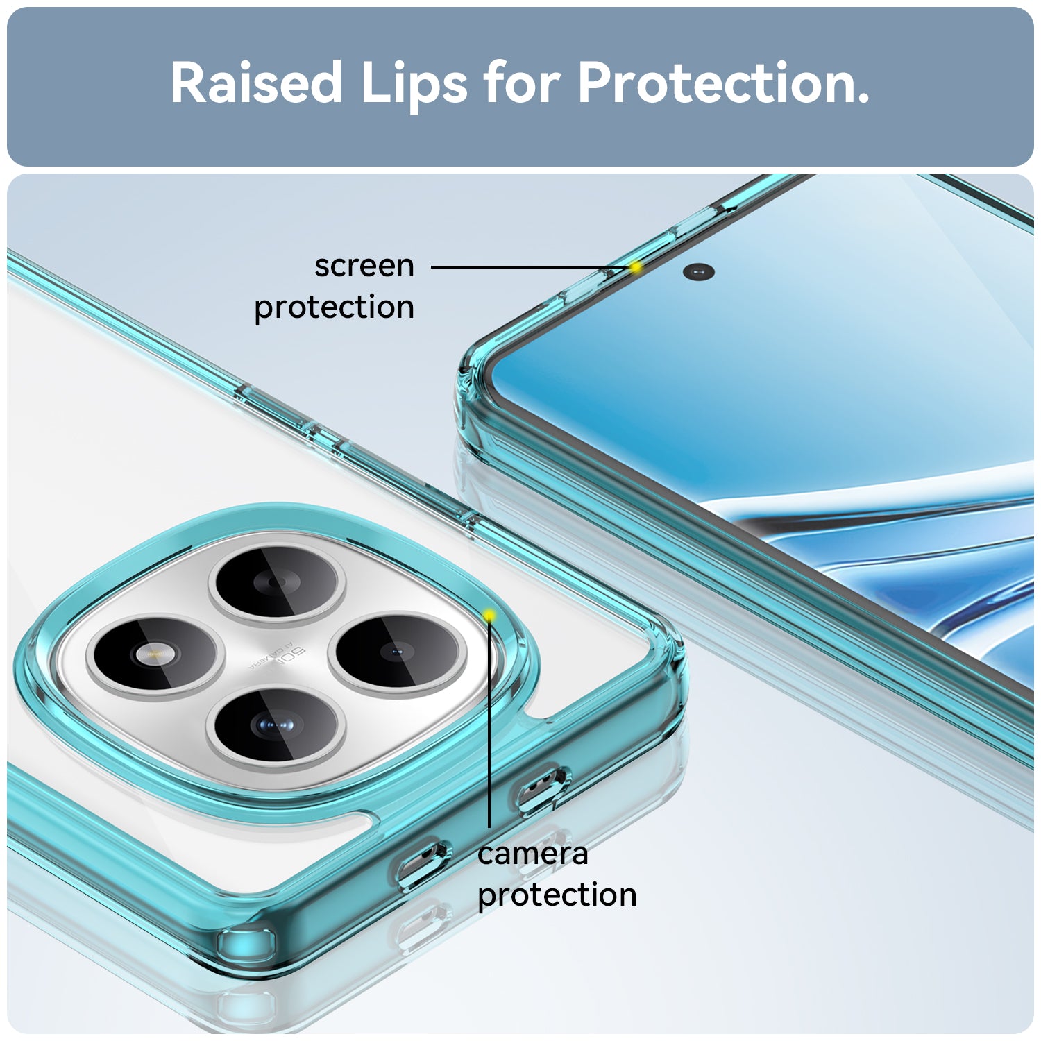 Xiaomi Redmi Note 15 4G / 5G Soft TPU Bumper Shockproof Cover Case [Clear Blue]