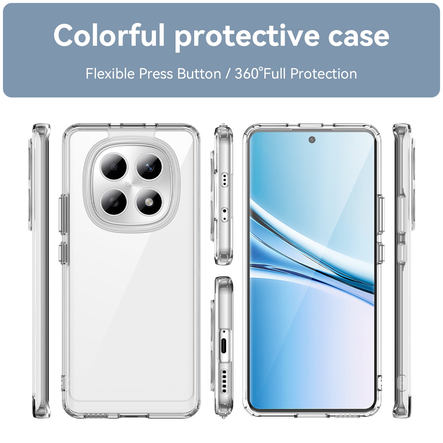 Xiaomi Redmi Note 15 4G / 5G Soft TPU Bumper Shockproof Cover Case [Clear]