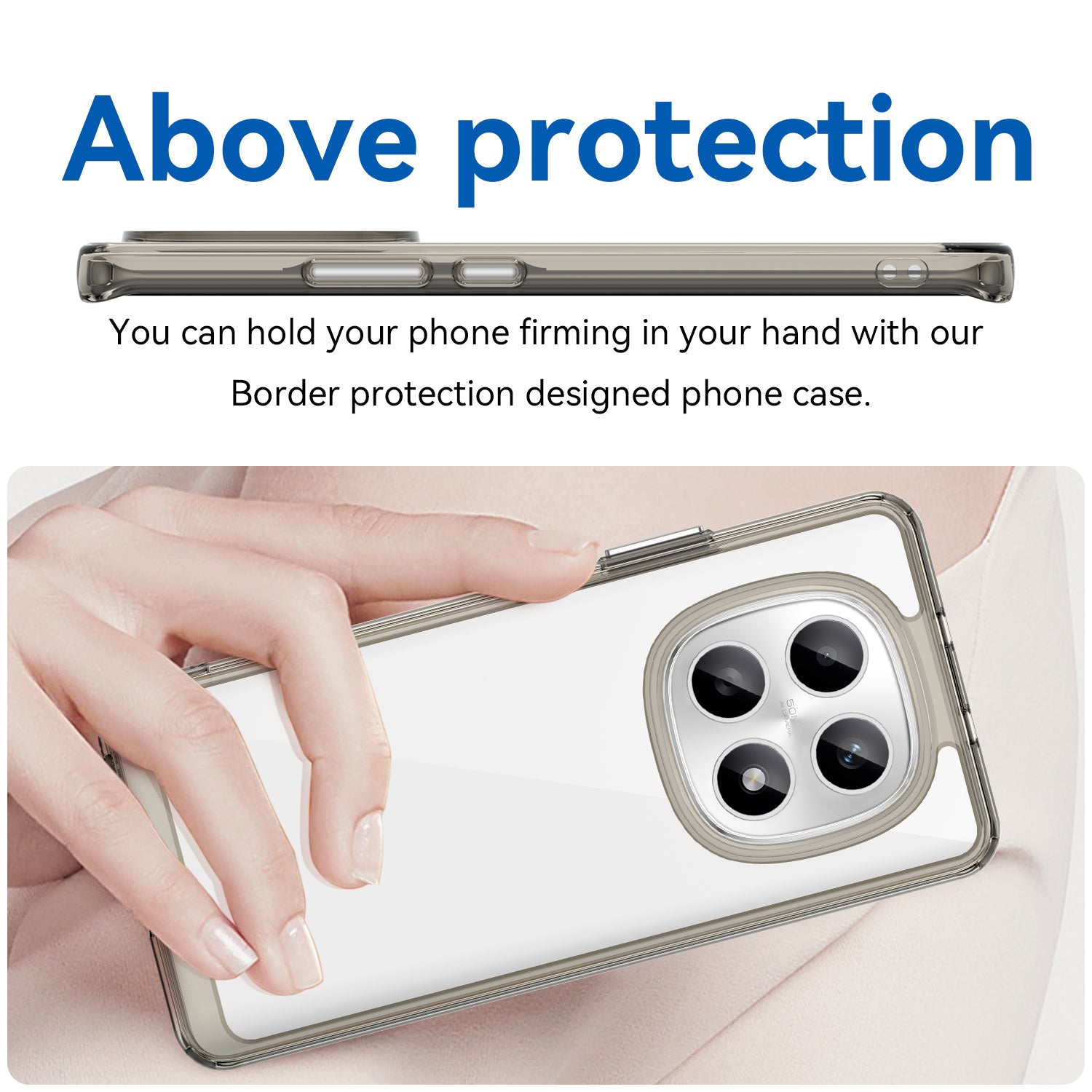 Xiaomi Redmi Note 15 4G / 5G Soft TPU Bumper Shockproof Cover Case [Clear Grey]