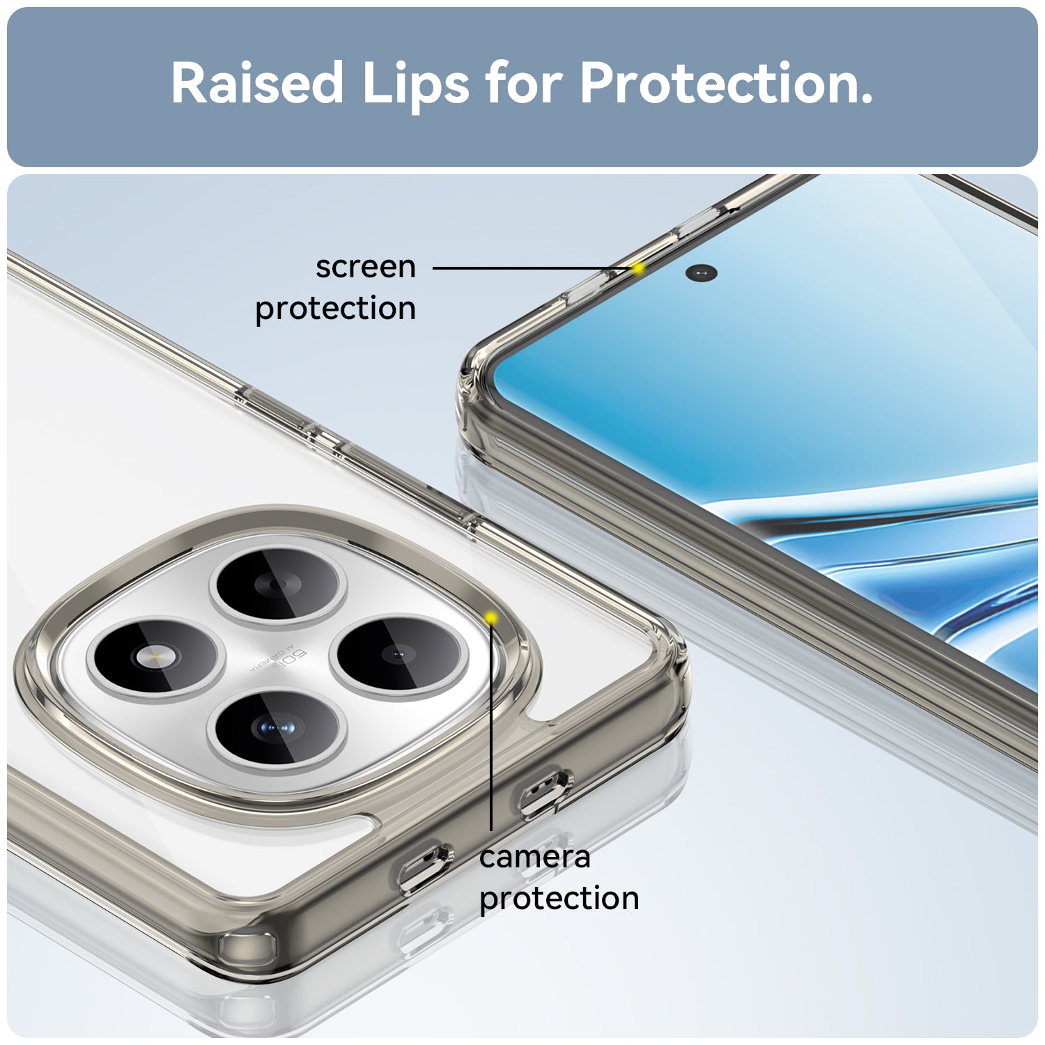 Xiaomi Redmi Note 15 4G / 5G Soft TPU Bumper Shockproof Cover Case [Clear Grey]