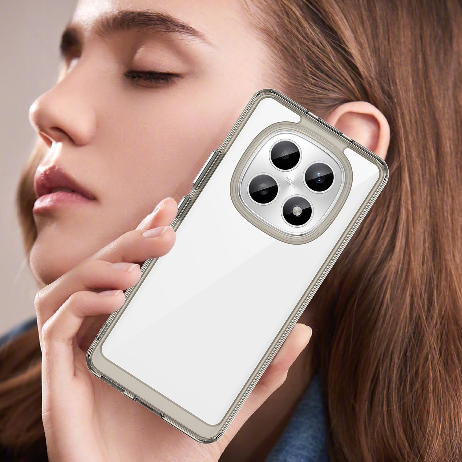 Xiaomi Redmi Note 15 4G / 5G Soft TPU Bumper Shockproof Cover Case [Clear Grey]