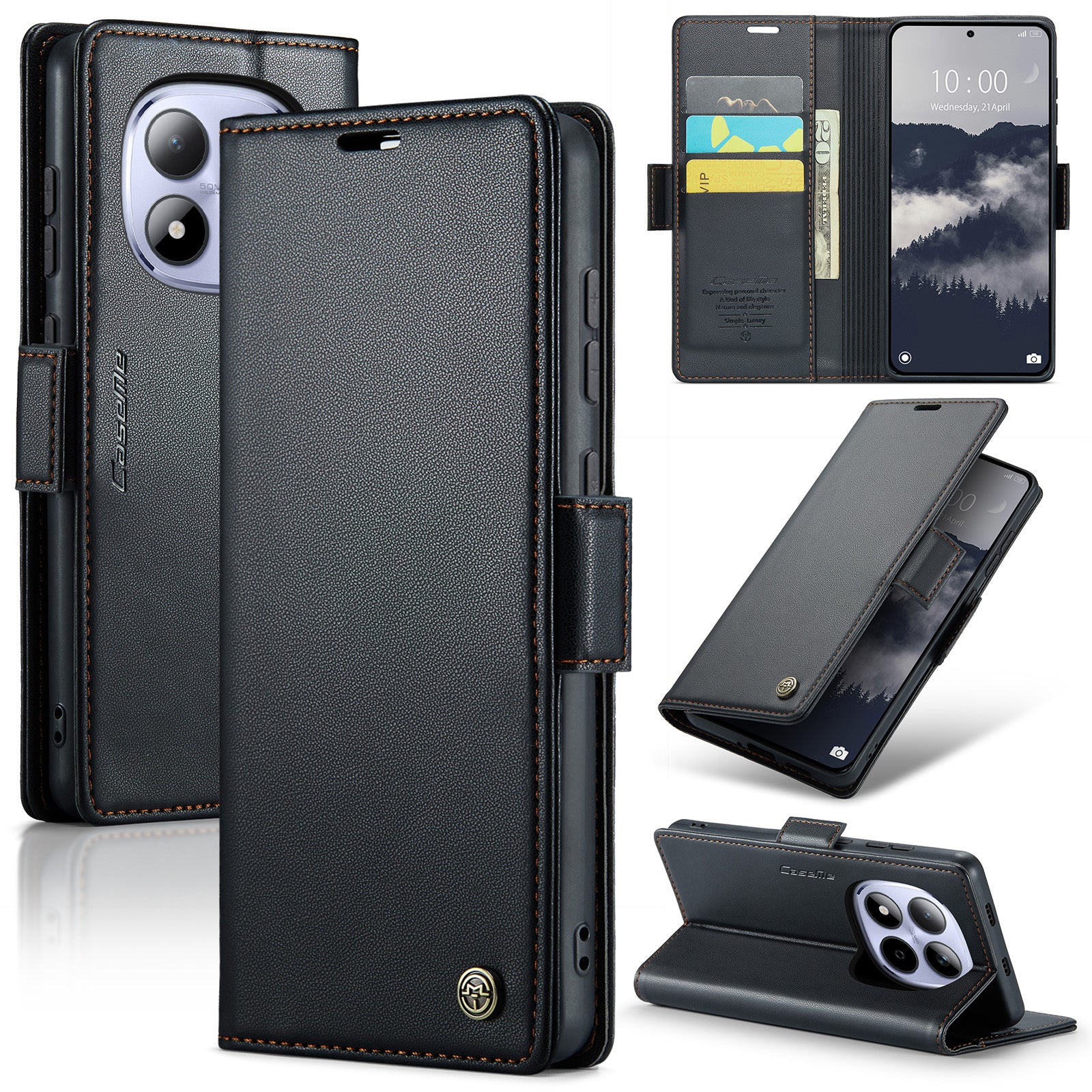 Xiaomi Redmi Note 15 Ro 5G CaseMe Retro Wallet Case [Black]