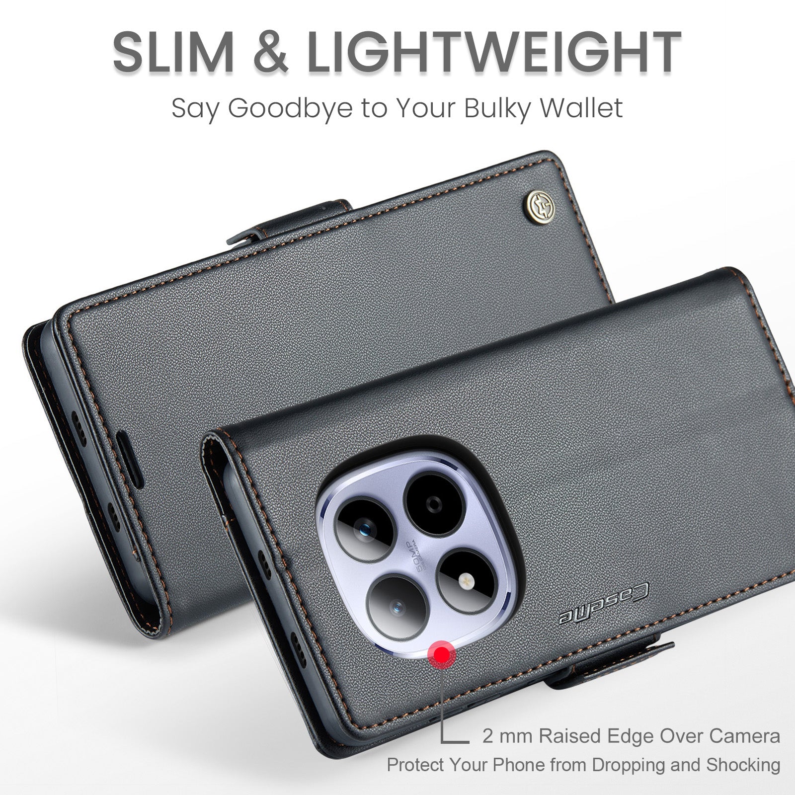 Xiaomi Redmi Note 15 Pro 5G CaseMe Retro Wallet Case [Black]
