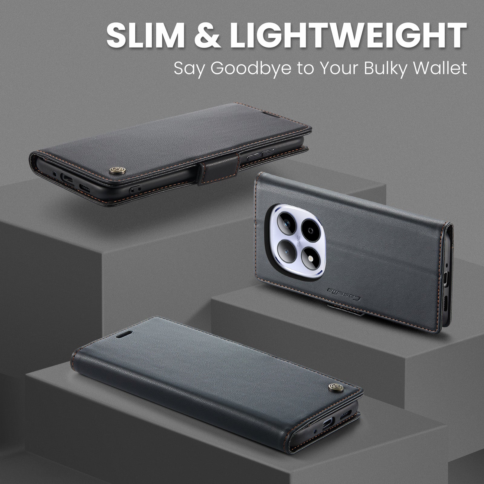 Xiaomi Redmi Note 15 Pro 5G CaseMe Retro Wallet Case [Black]
