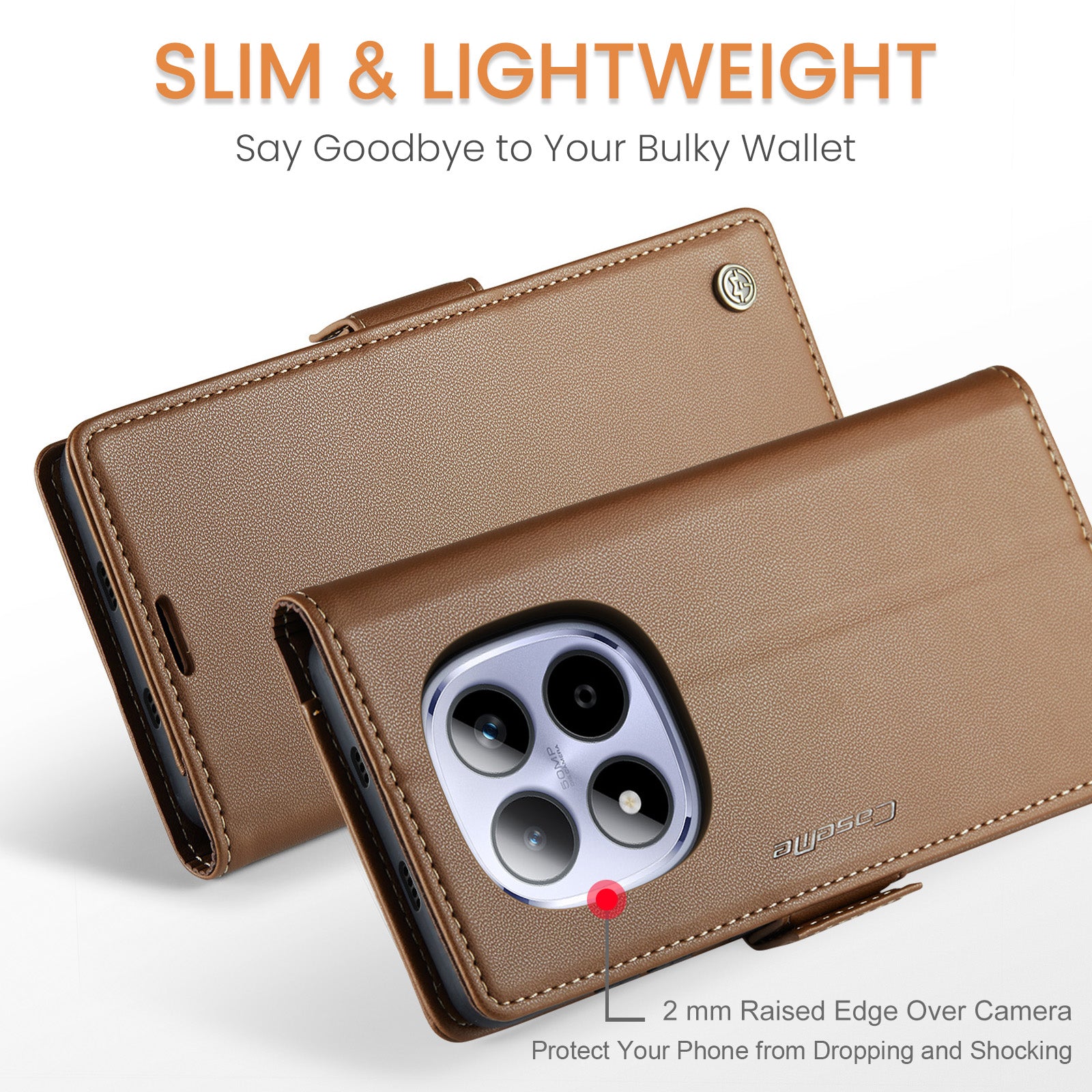 Xiaomi Redmi Note 15 Pro 5G CaseMe Retro Wallet Case [Brown]