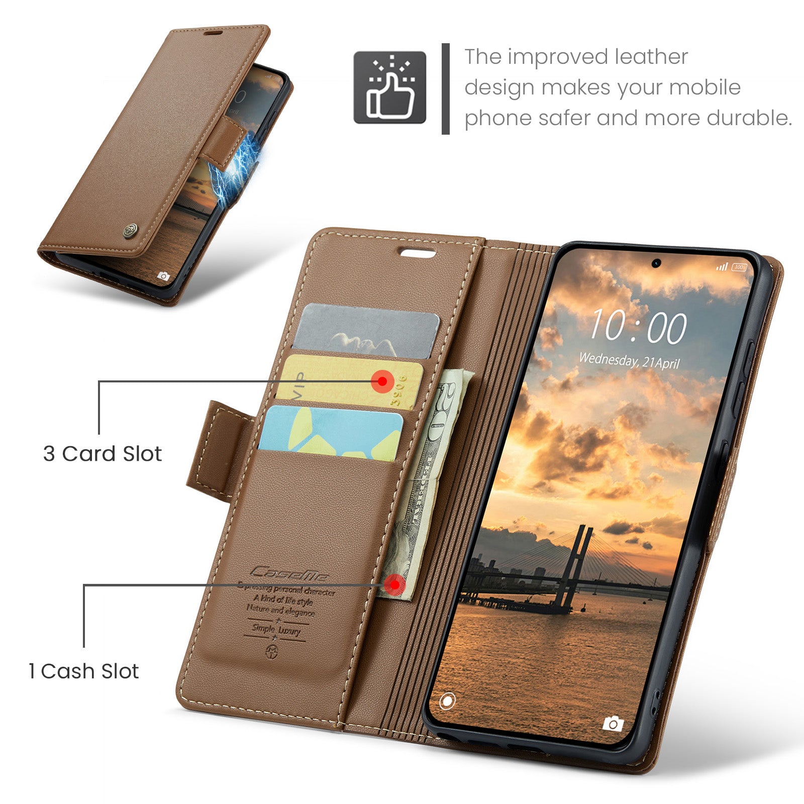 Xiaomi Redmi Note 15 Pro 5G CaseMe Retro Wallet Case [Brown]