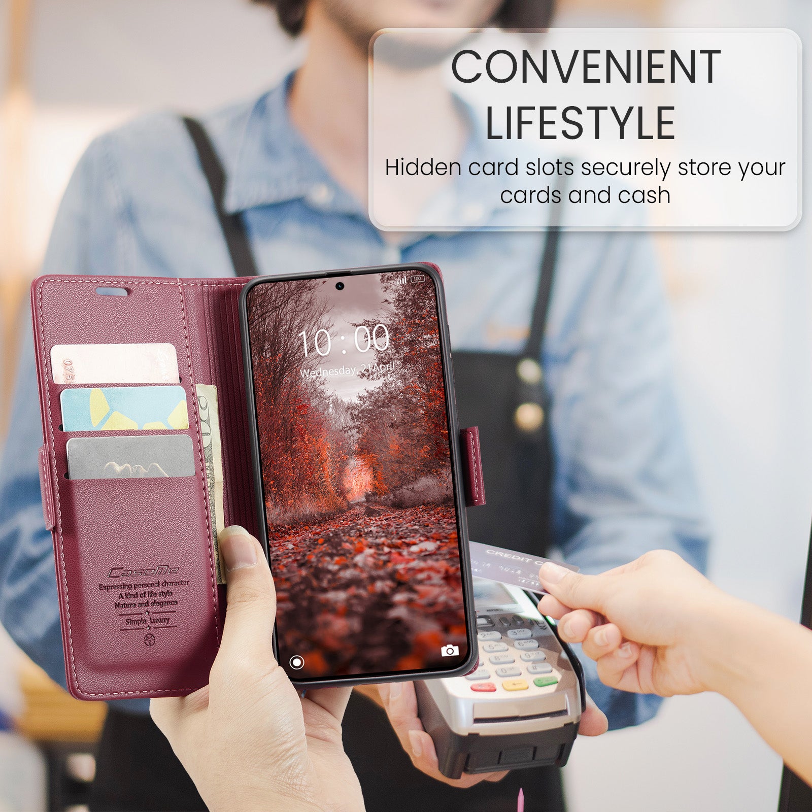 Xiaomi Redmi Note 15 Pro 5G CaseMe Retro Wallet Case [Maroon]