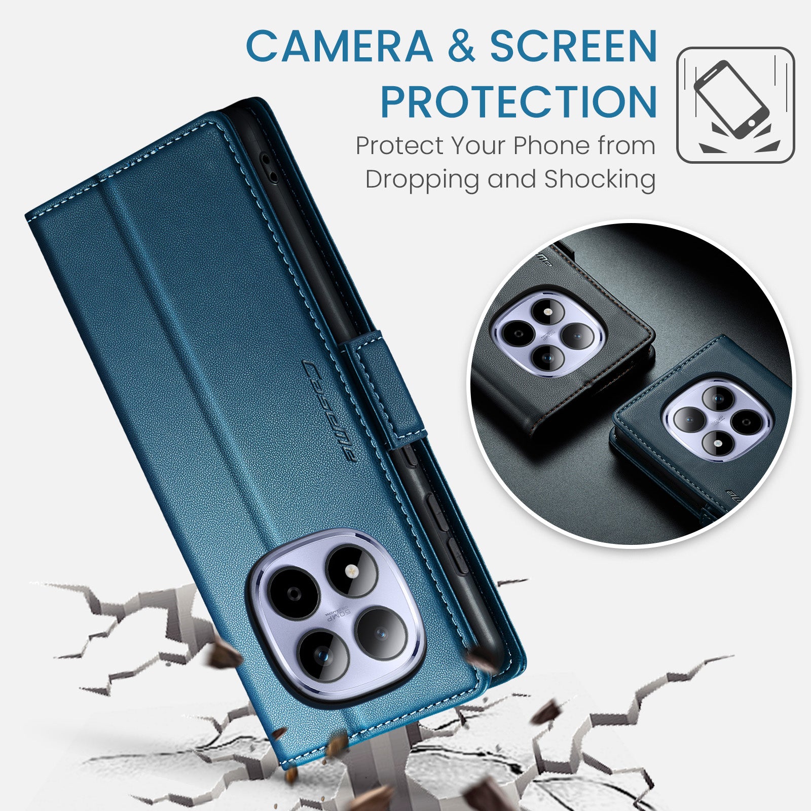 Xiaomi Redmi Note 15 Pro 5G CaseMe Retro Wallet Case [Navy]