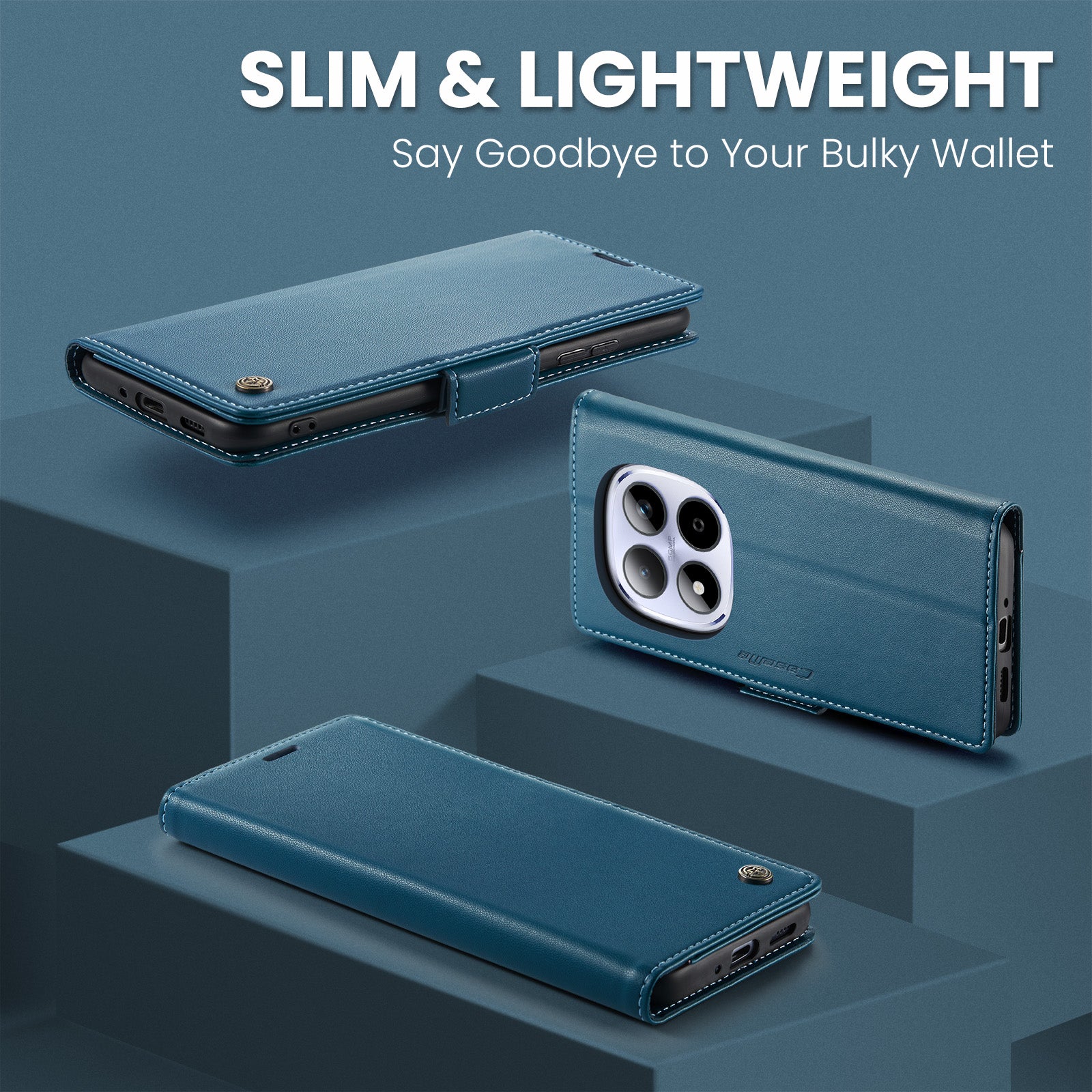 Xiaomi Redmi Note 15 Pro 5G CaseMe Retro Wallet Case [Navy]