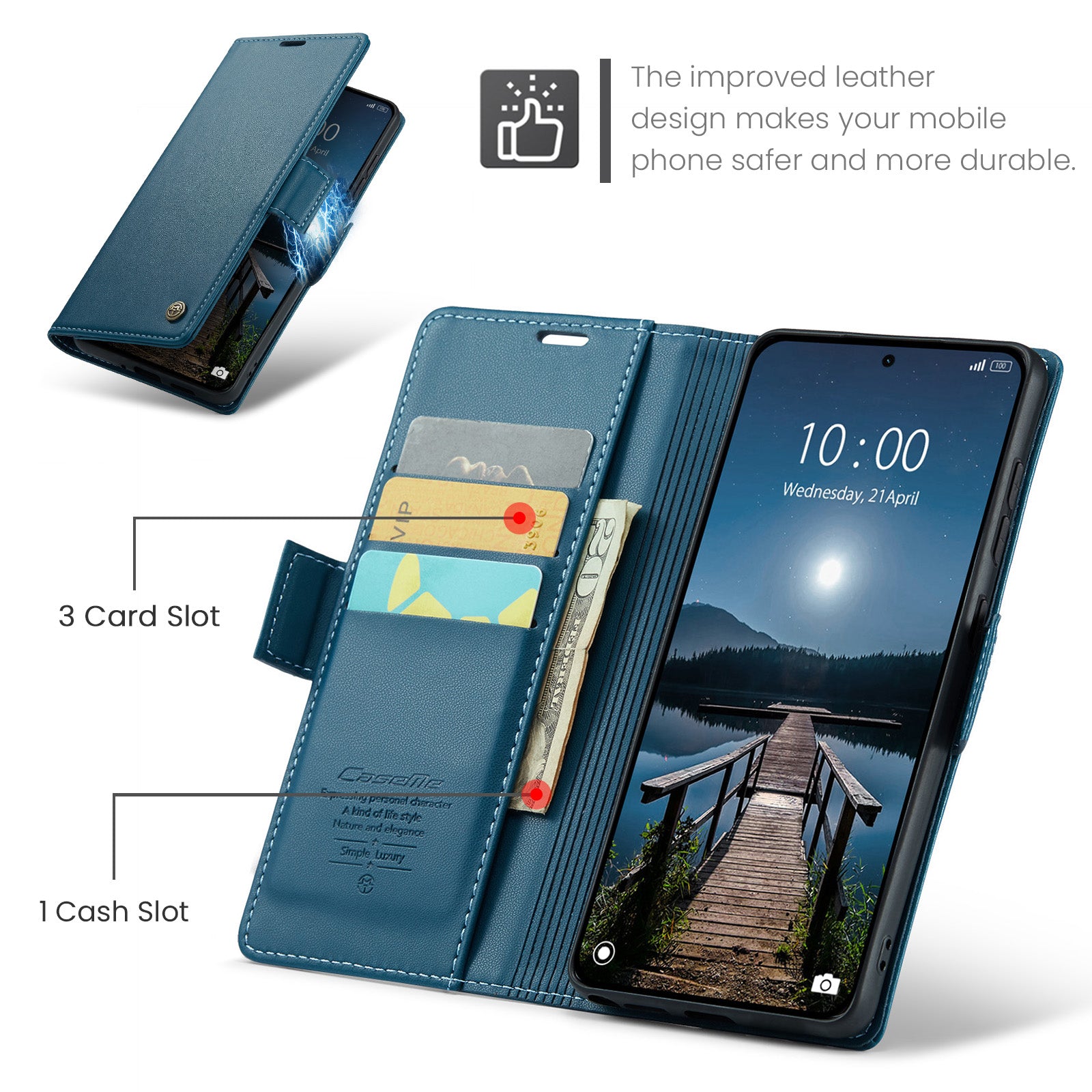 Xiaomi Redmi Note 15 Pro 5G CaseMe Retro Wallet Case [Navy]