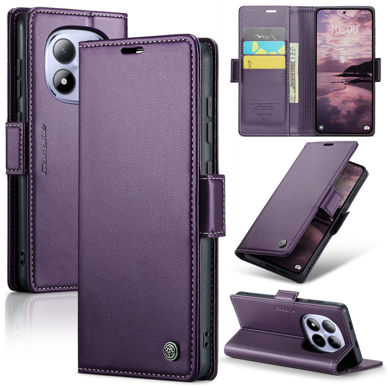 Xiaomi Redmi Note 15 Ro 5G CaseMe Retro Wallet Case [Purple]