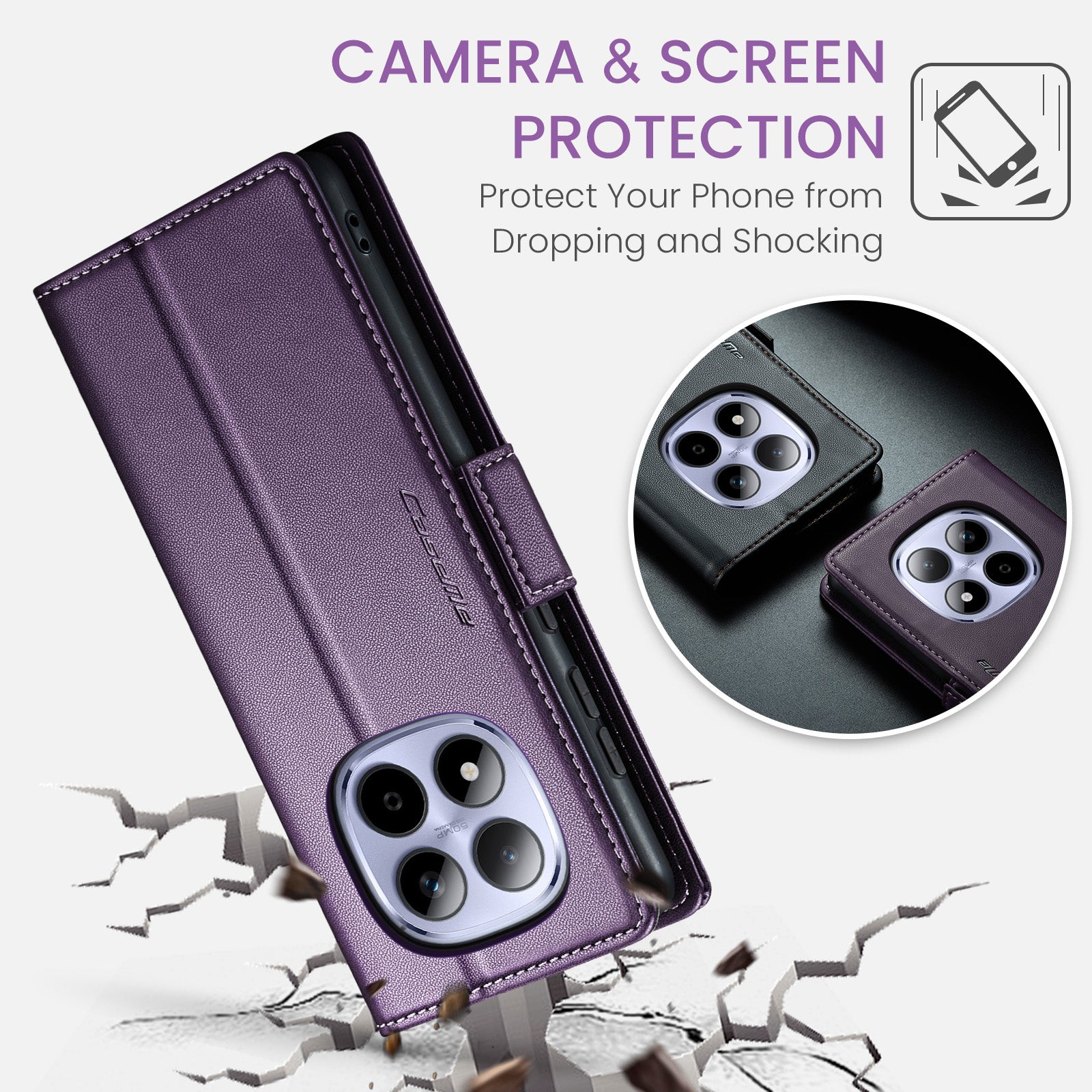 Xiaomi Redmi Note 15 Pro 5G CaseMe Retro Wallet Case [Purple]