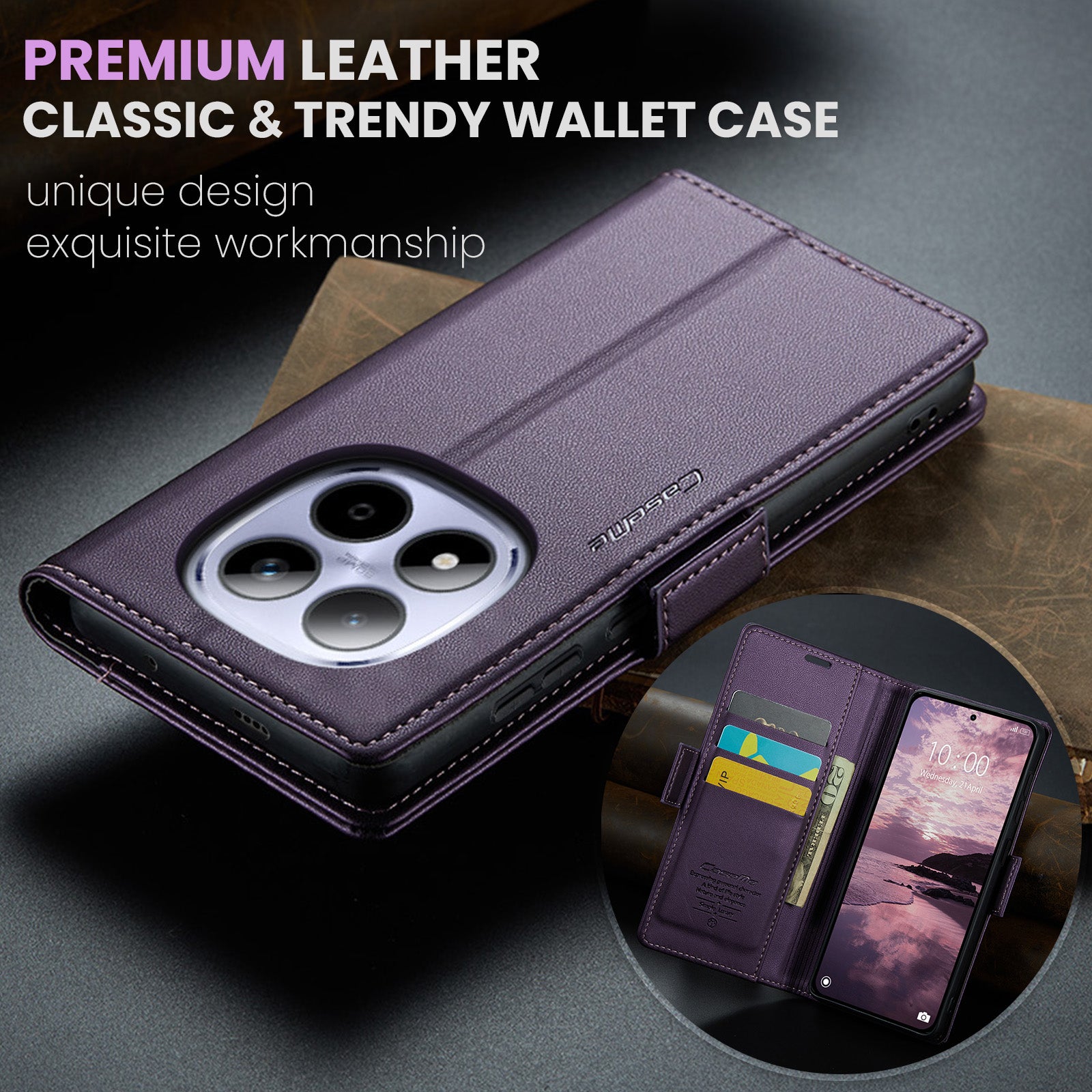Xiaomi Redmi Note 15 Pro 5G CaseMe Retro Wallet Case [Purple]