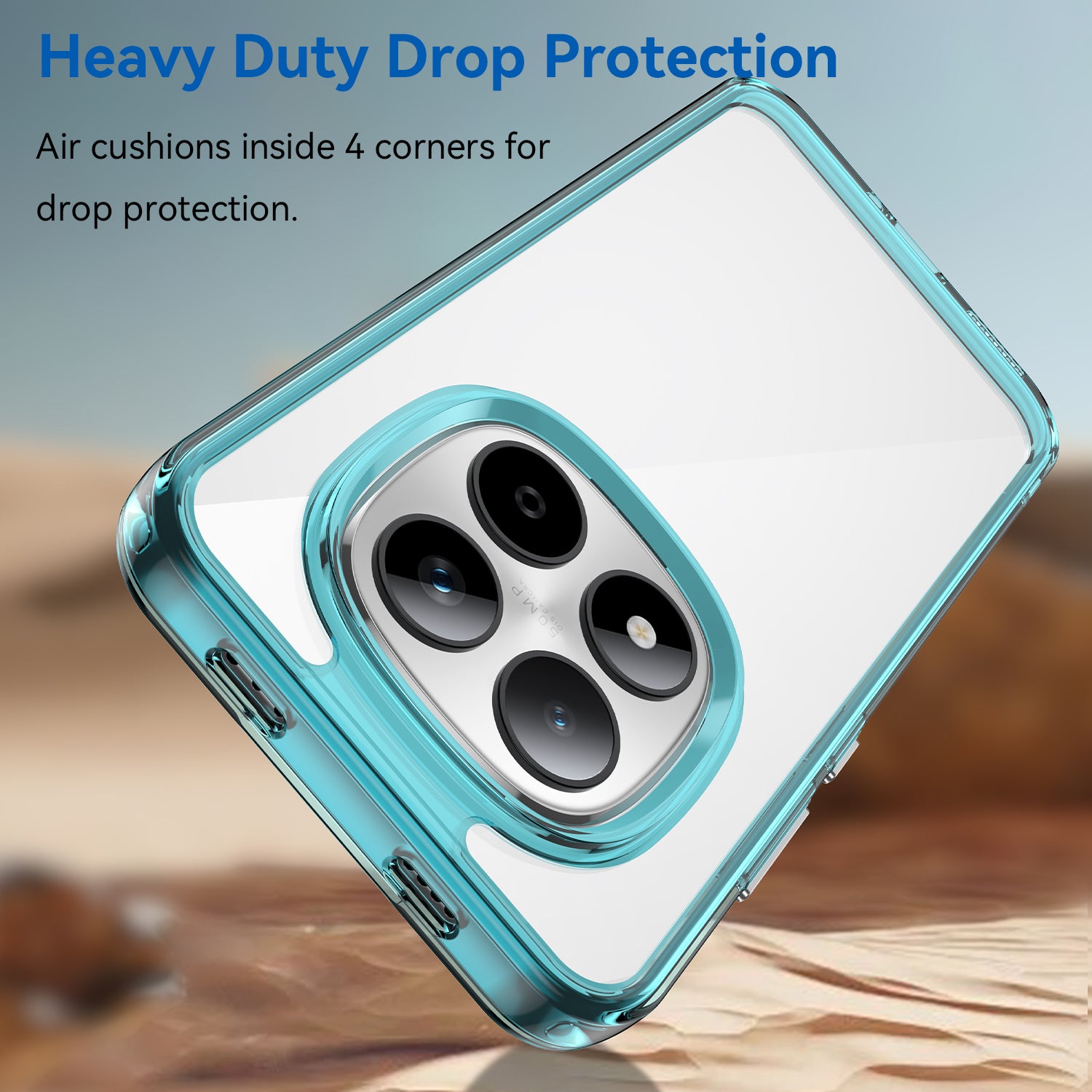 Xiaomi Redmi Note 15 Pro 5G Soft TPU Bumper Shockproof Cover Case [Clear Blue]