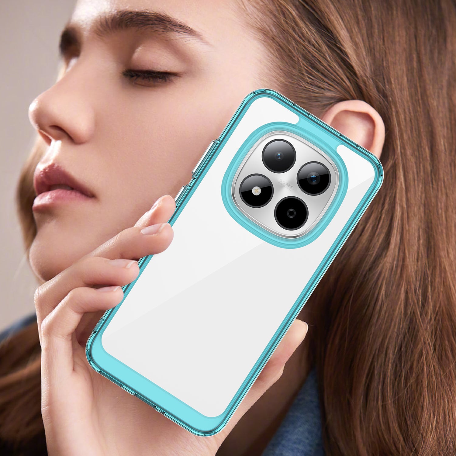 Xiaomi Redmi Note 15 Pro 5G Soft TPU Bumper Shockproof Cover Case [Clear Blue]