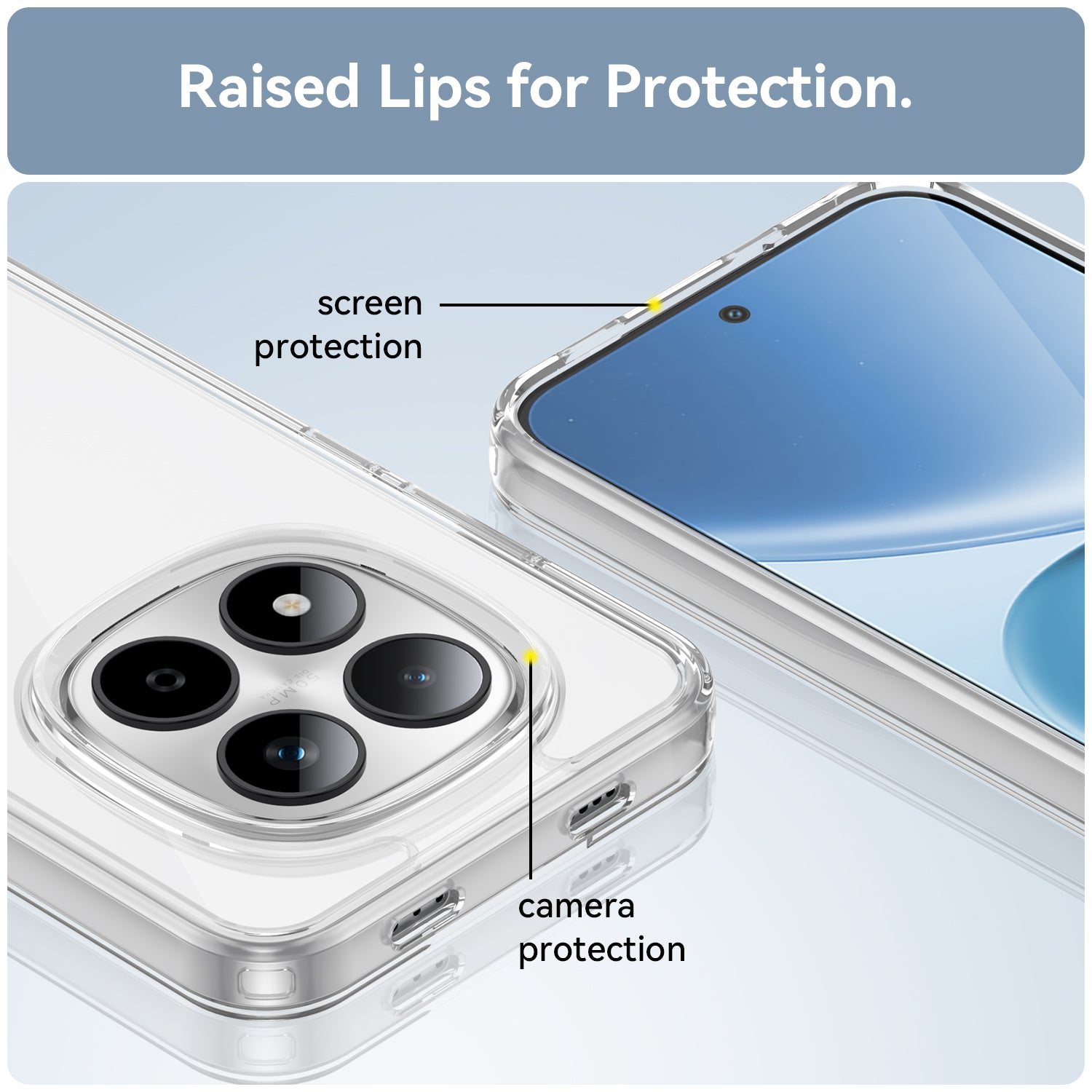 Xiaomi Redmi Note 15 Pro 5G Soft TPU Bumper Shockproof Cover Case [Clear]