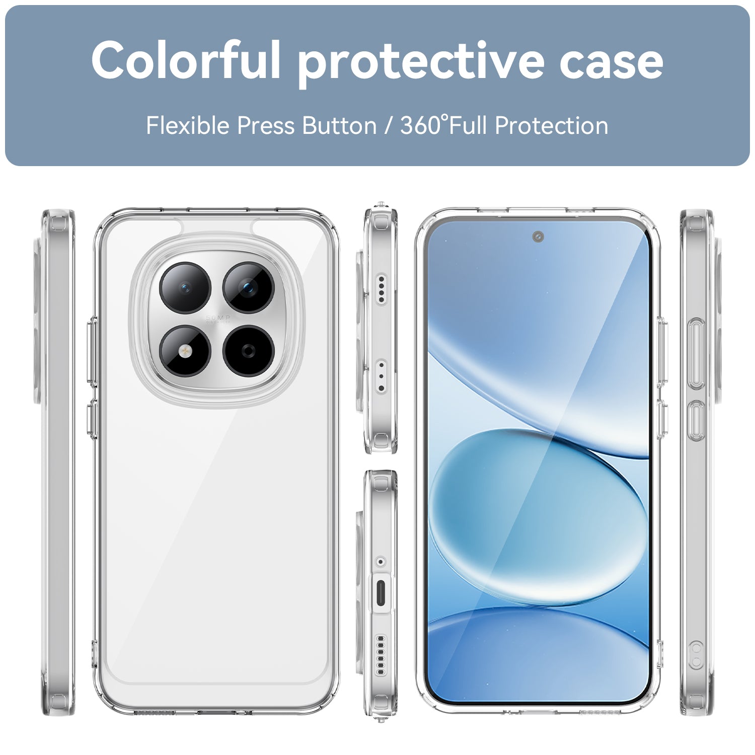 Xiaomi Redmi Note 15 Pro 5G Soft TPU Bumper Shockproof Cover Case [Clear]