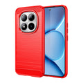 Redmi Note 15 Pro Plus 5G Carbon Fibre TPU Case Slim Shockproof Cover Red - Red