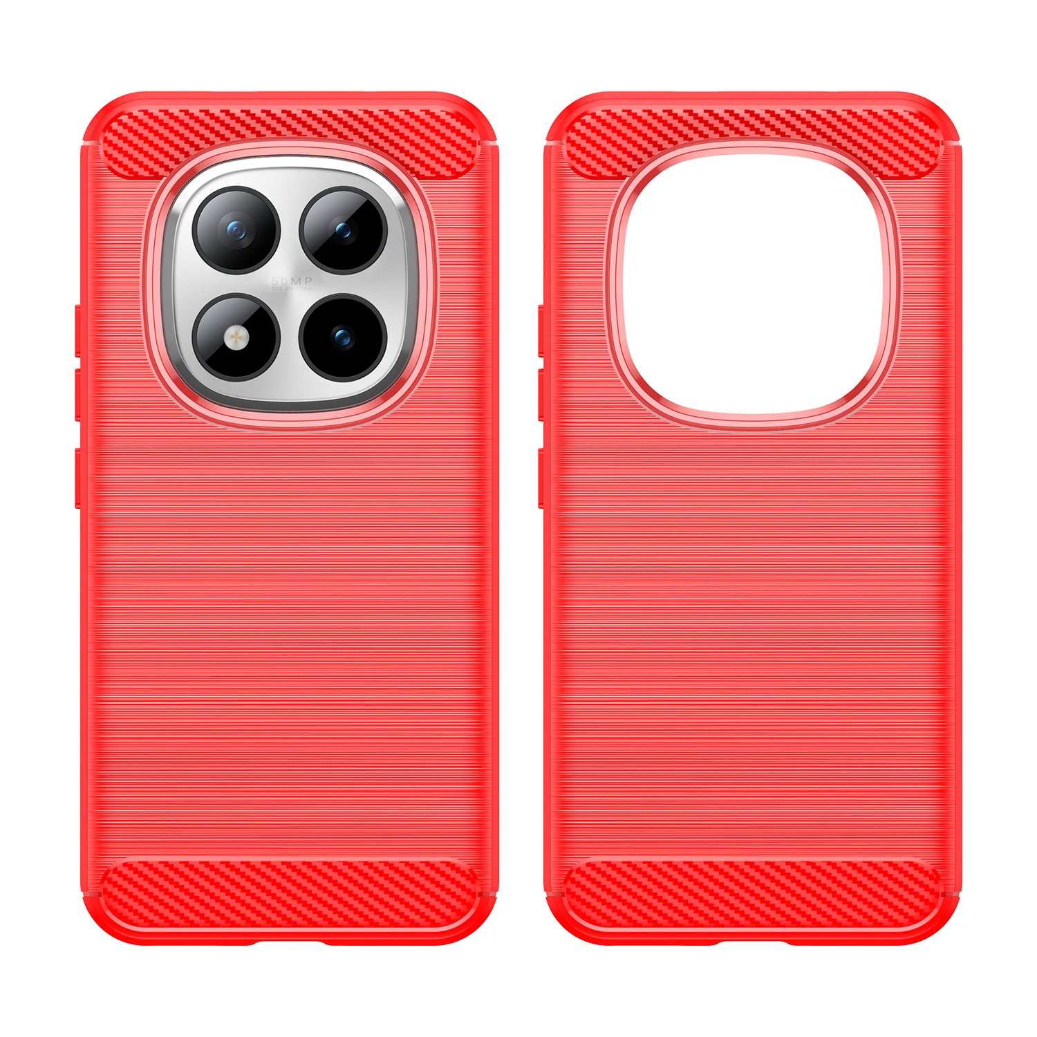 Redmi Note 15 Pro Plus 5G Carbon Fibre TPU Case Slim Shockproof Cover Red