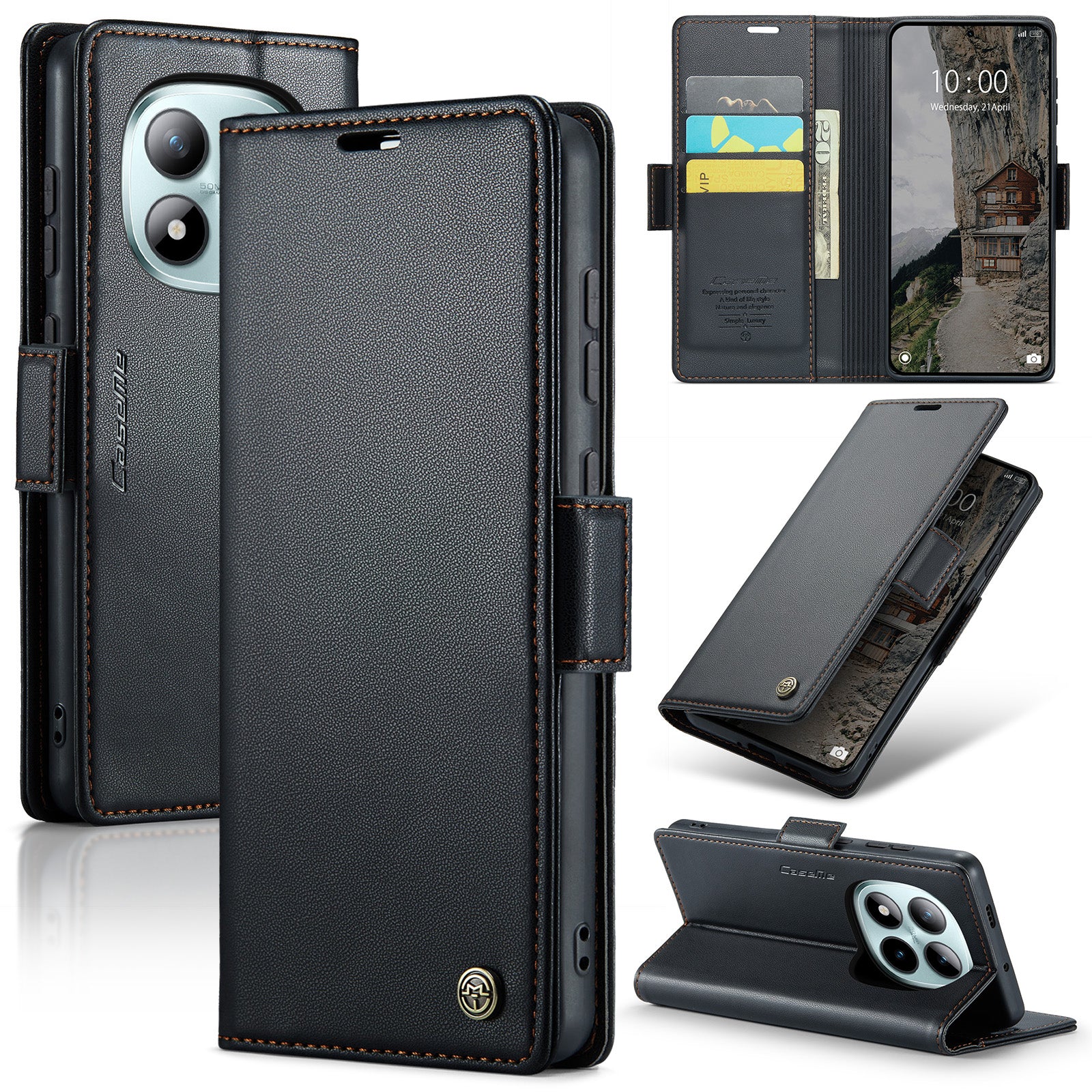 Xiaomi Redmi Note 15 Pro Plus 5G CaseMe Retro Wallet Case [Black]