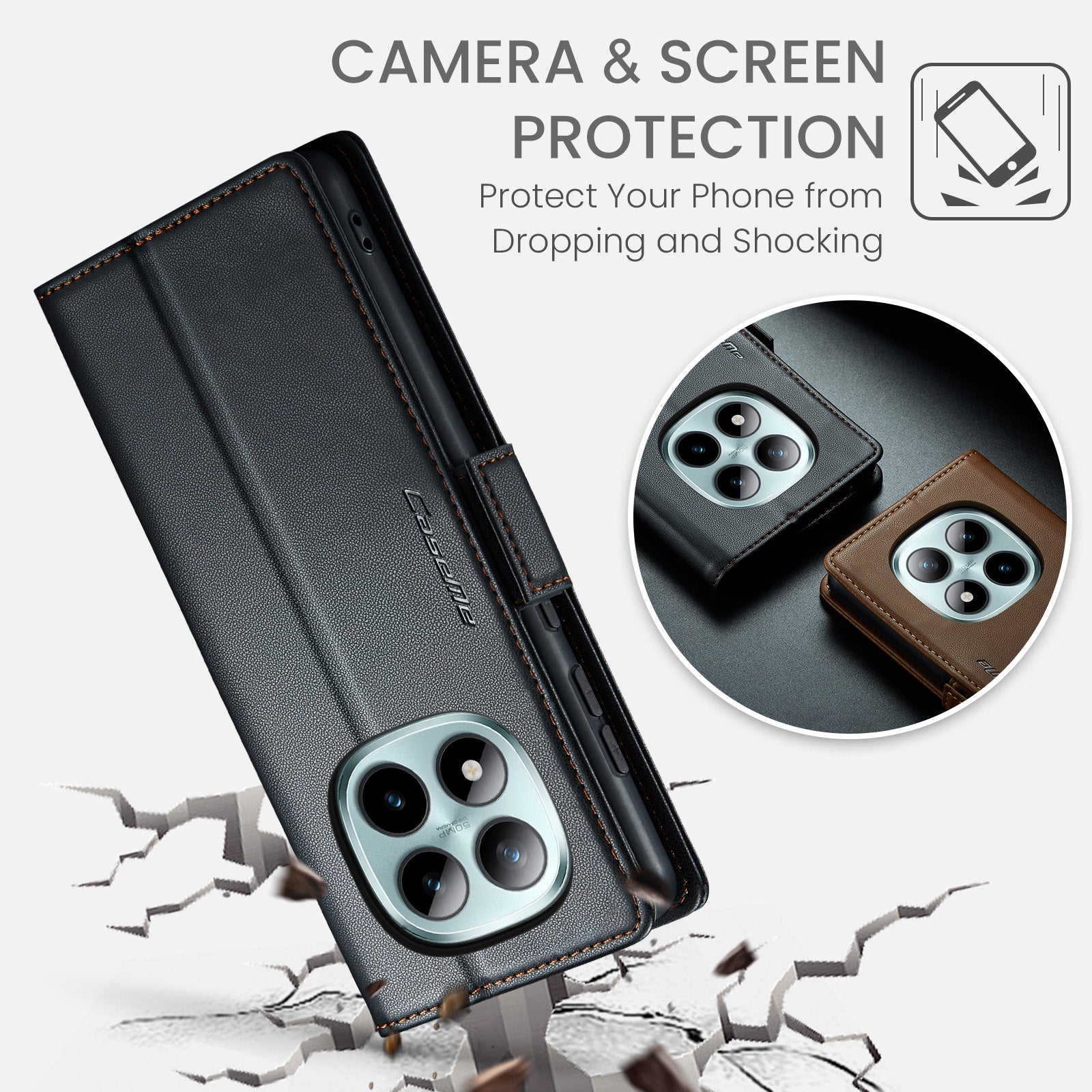 Xiaomi Redmi Note 15 Pro Plus 5G CaseMe Retro Wallet Case [Black]