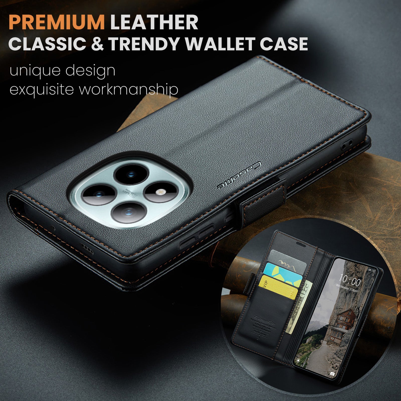 Xiaomi Redmi Note 15 Pro Plus 5G CaseMe Retro Wallet Case [Black]