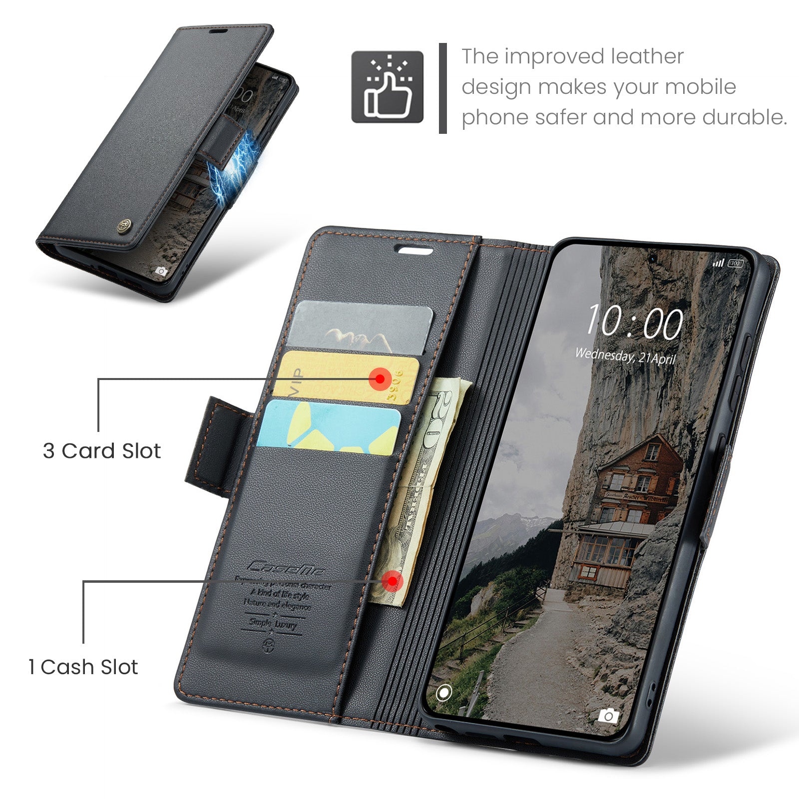 Xiaomi Redmi Note 15 Pro Plus 5G CaseMe Retro Wallet Case [Black]