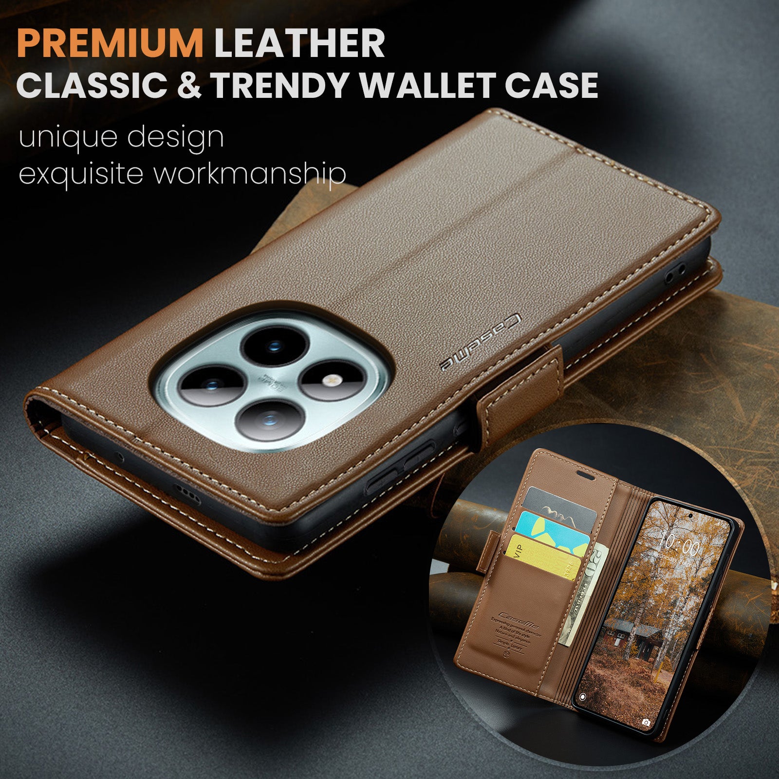 Xiaomi Redmi Note 15 Pro Plus 5G CaseMe Retro Wallet Case [Brown]