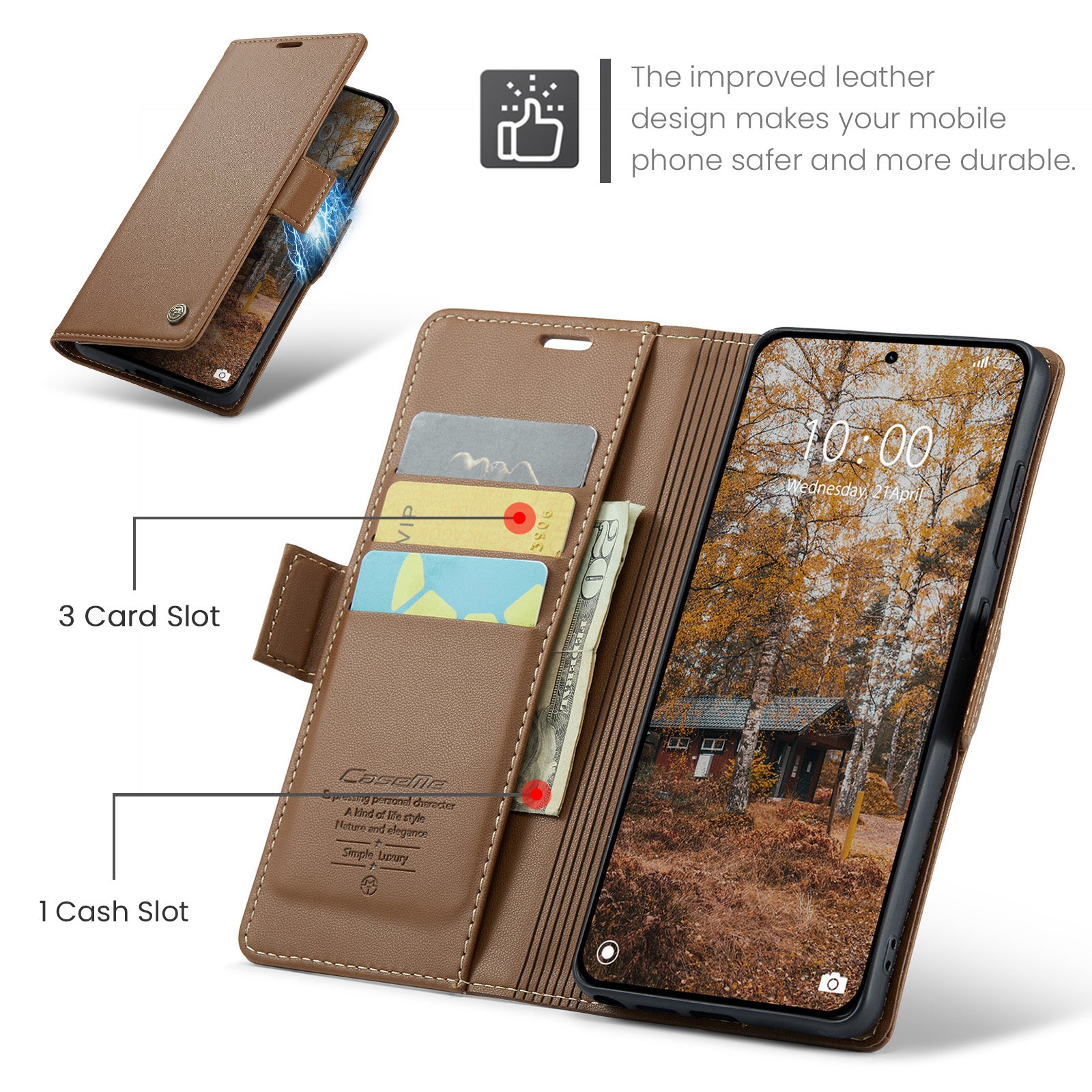 Xiaomi Redmi Note 15 Pro Plus 5G CaseMe Retro Wallet Case [Brown]