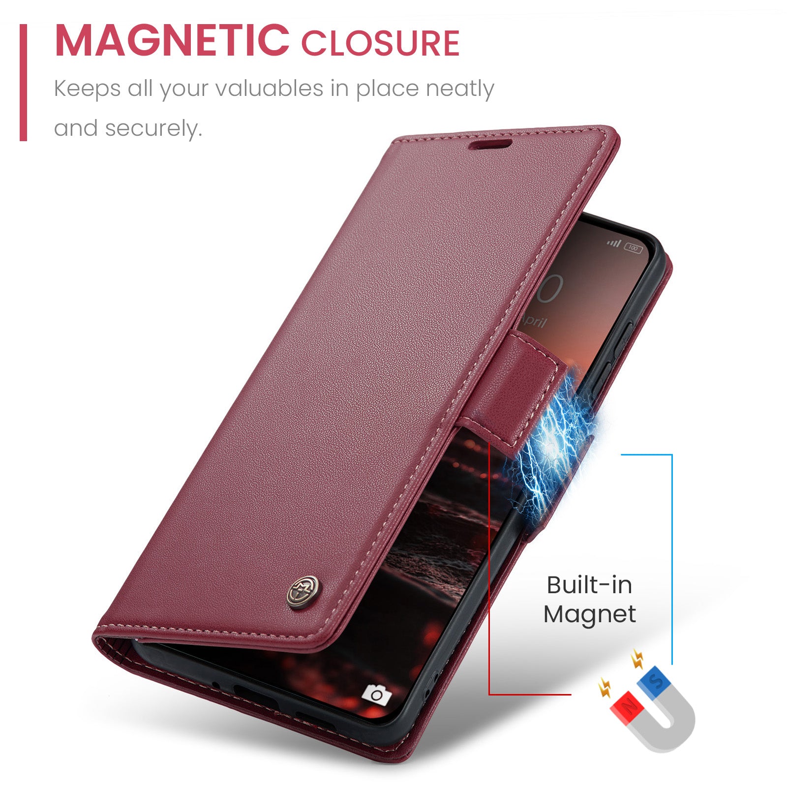 Xiaomi Redmi Note 15 Pro Plus 5G CaseMe Retro Wallet Case [Maroon]