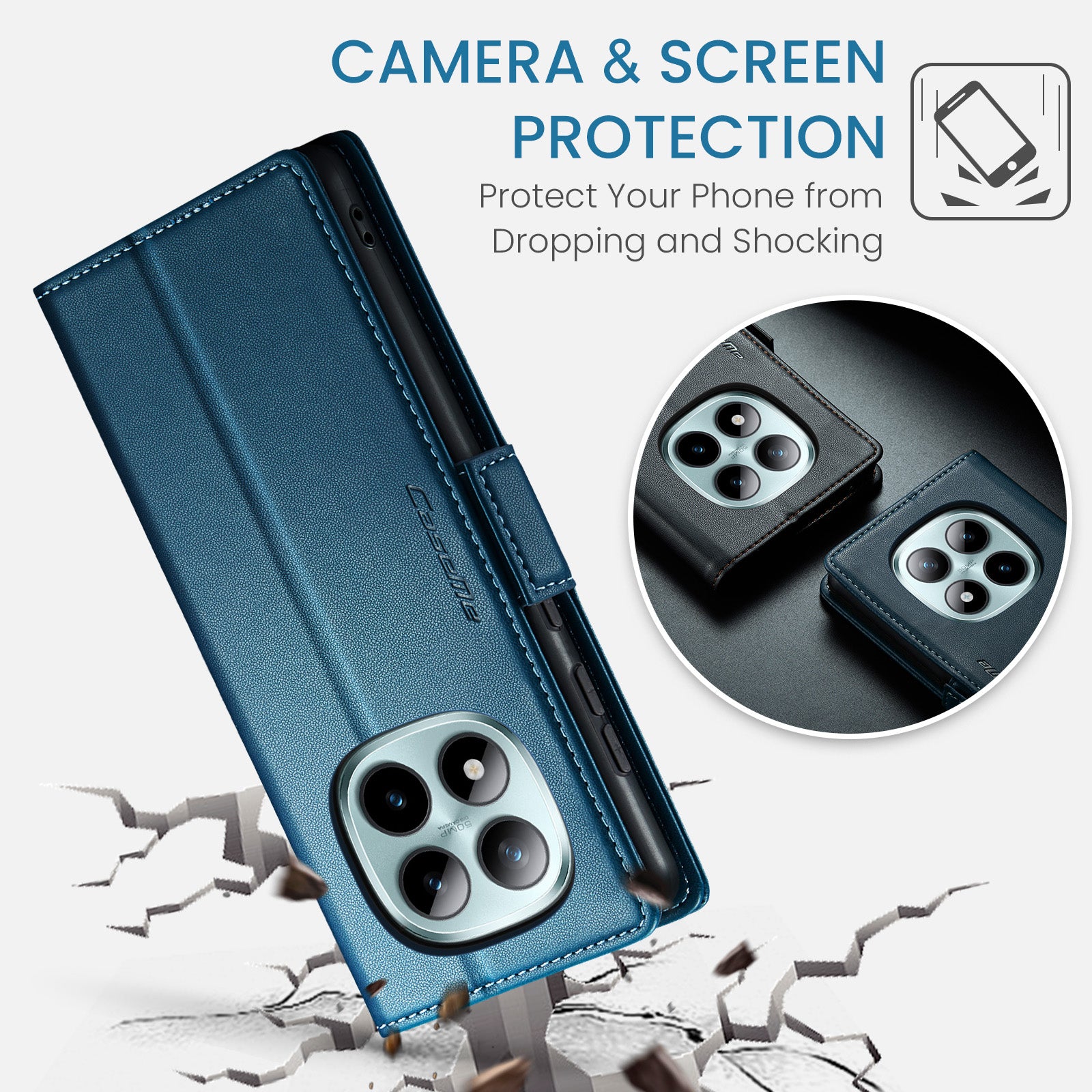 Xiaomi Redmi Note 15 Pro Plus 5G CaseMe Retro Wallet Case [Navy]