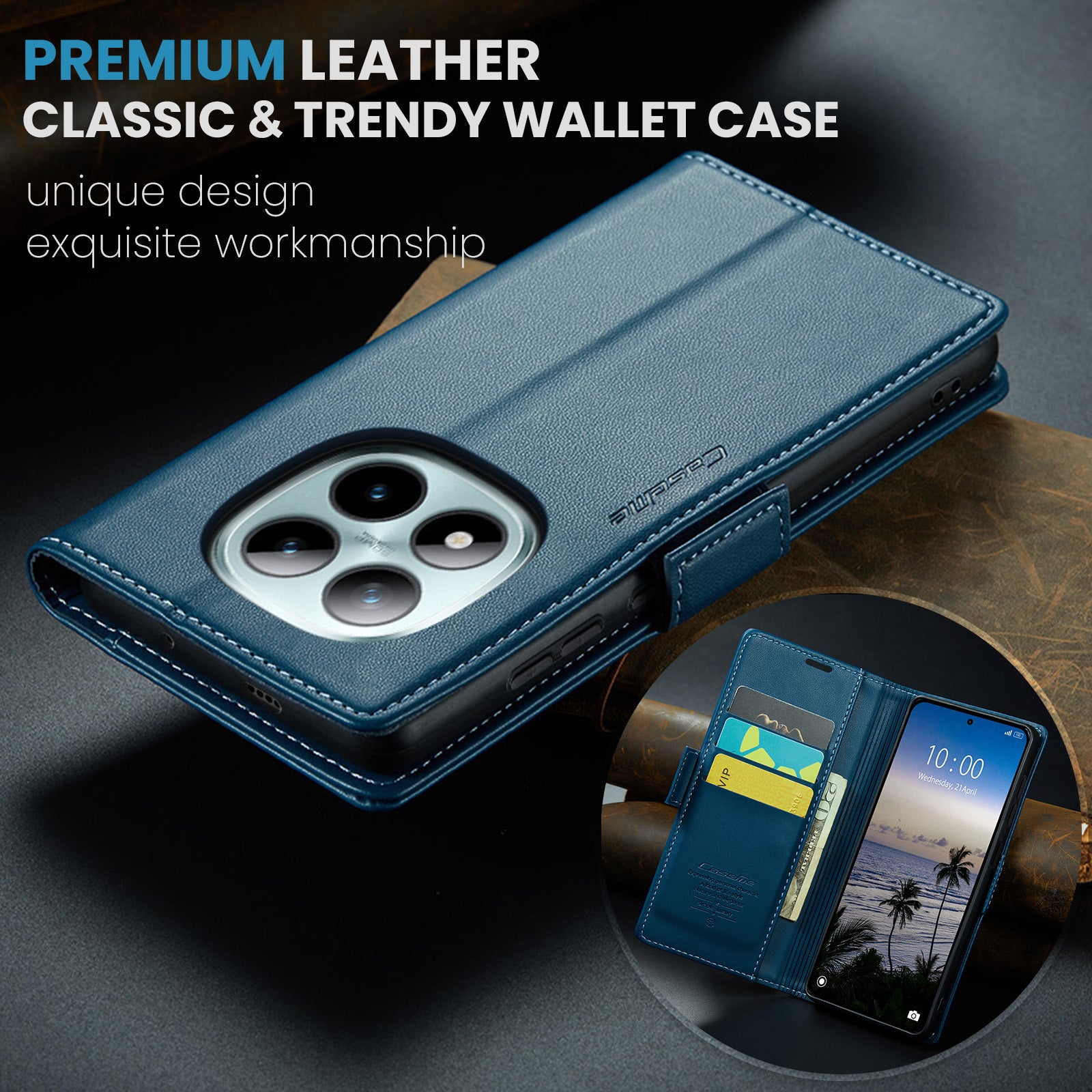 Xiaomi Redmi Note 15 Pro Plus 5G CaseMe Retro Wallet Case [Navy]