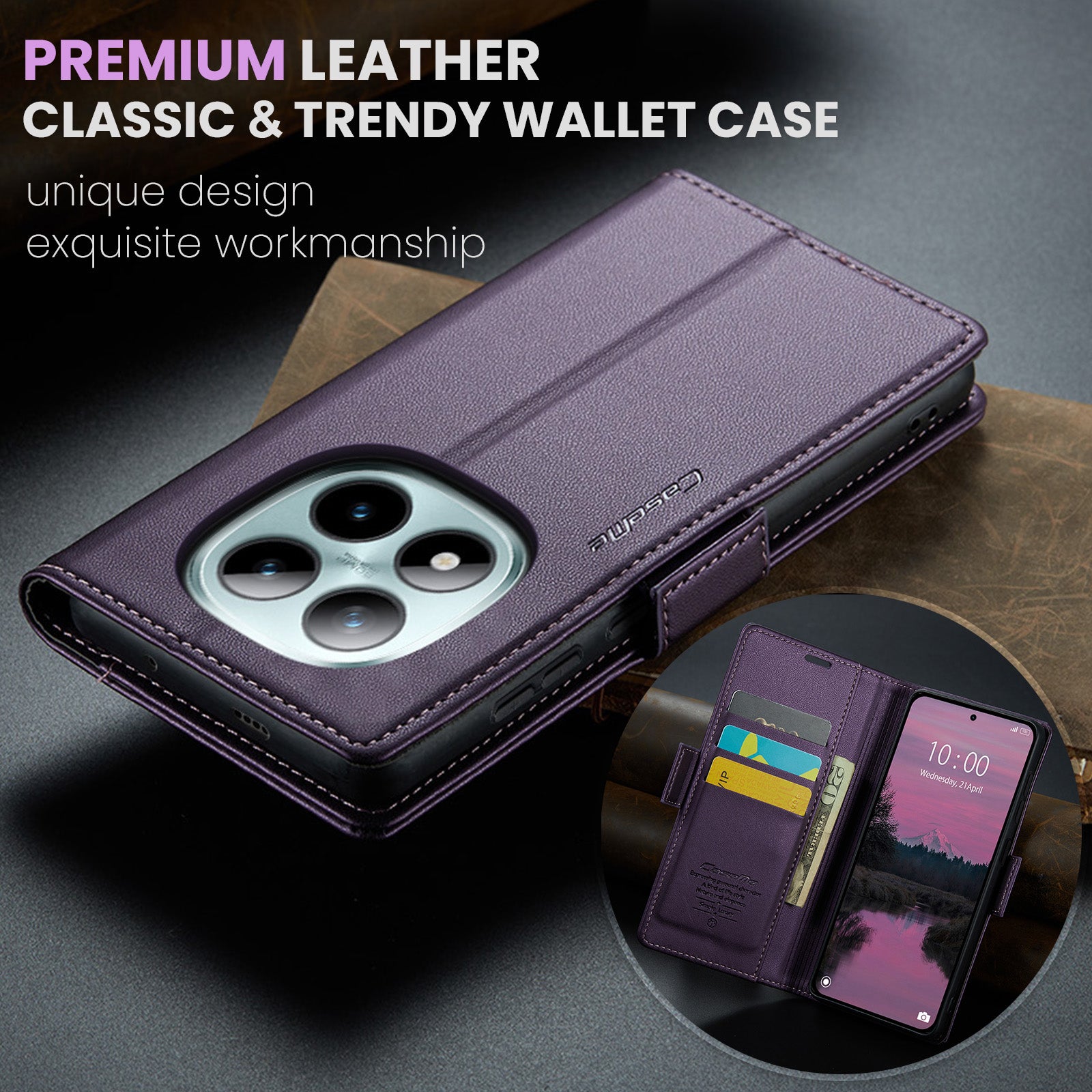 Xiaomi Redmi Note 15 Pro Plus 5G CaseMe Retro Wallet Case [Purple]